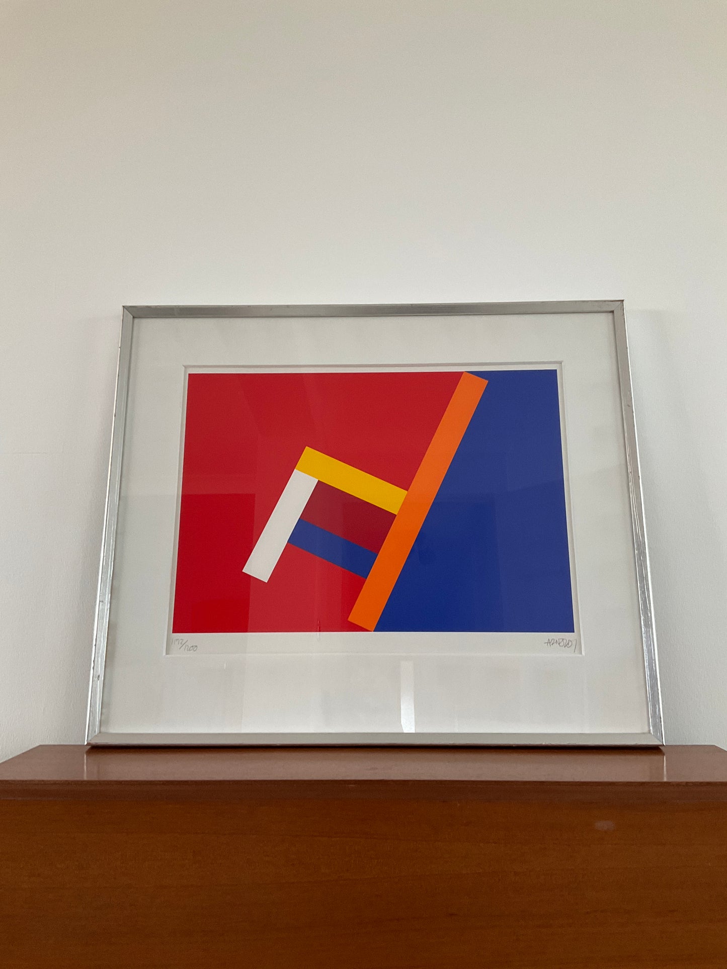 Per Arnoldi Print Limited Edition Signed No. 1172/1200 – Danish Modern Abstract Geometric Art – Framed 69cm x 58cm