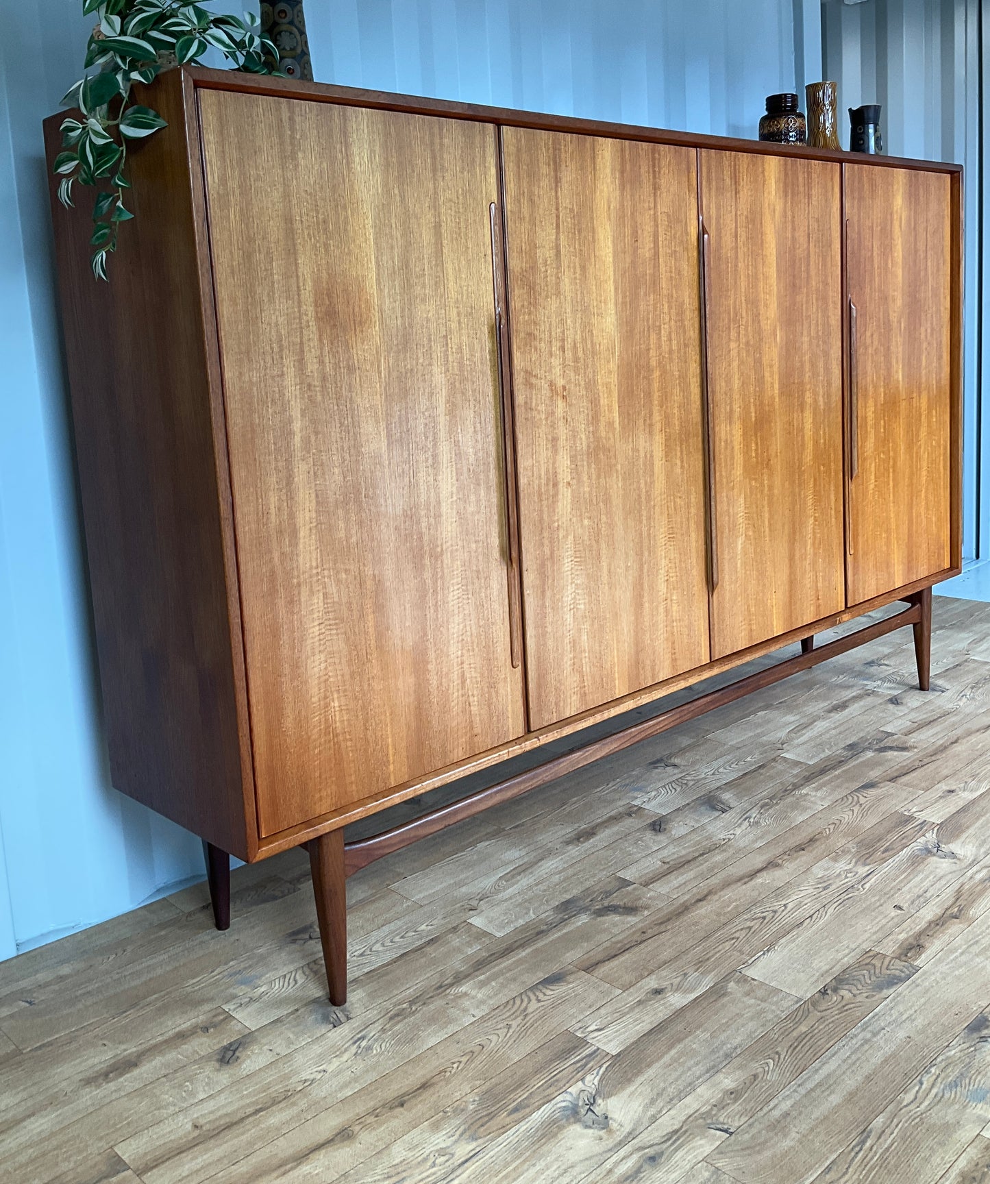 Large Mid-Century Sideboard by Heinrich Riestenpatt - Teak German Vintage Cabinet