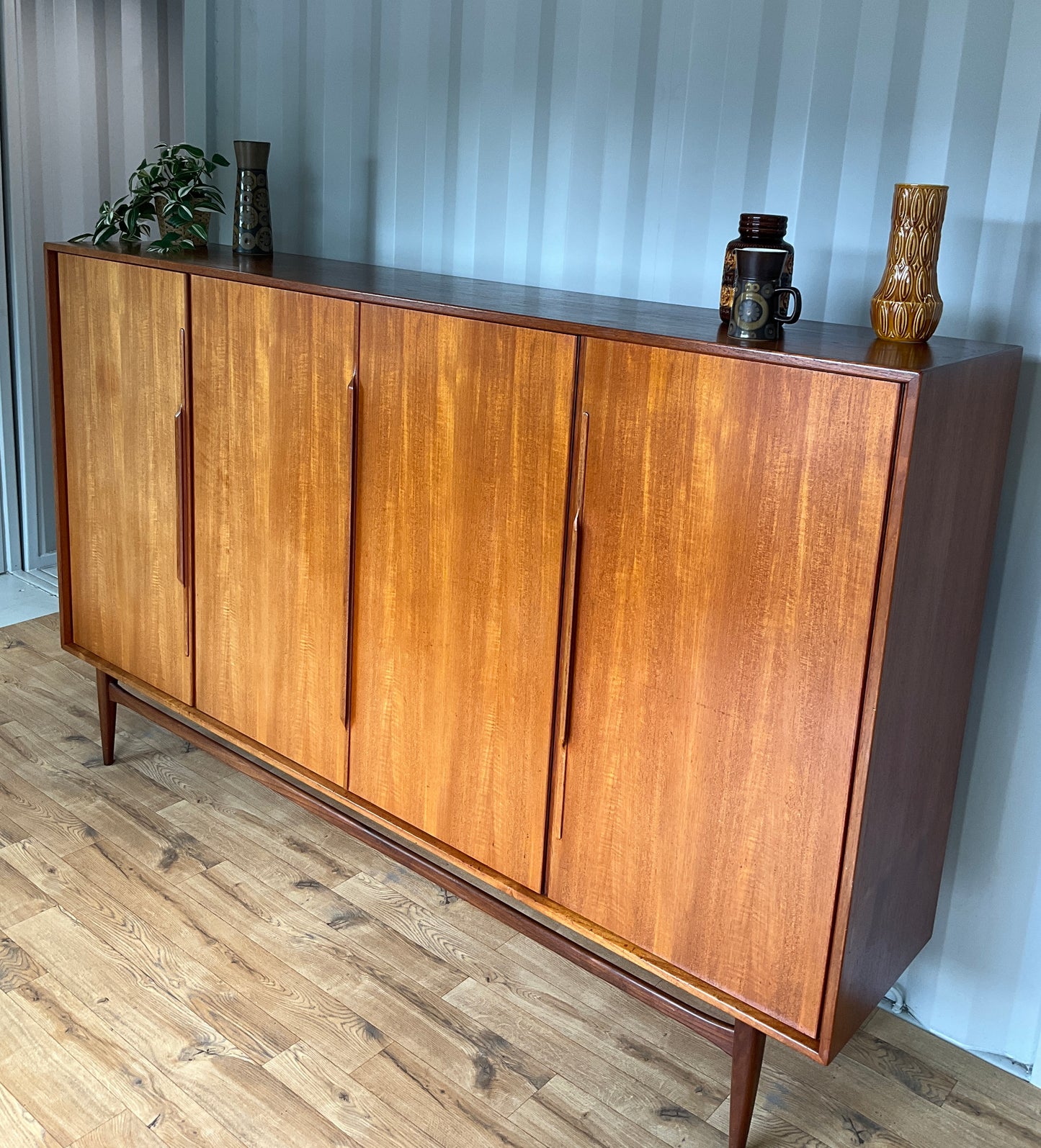 Large Mid-Century Sideboard by Heinrich Riestenpatt - Teak German Vintage Cabinet
