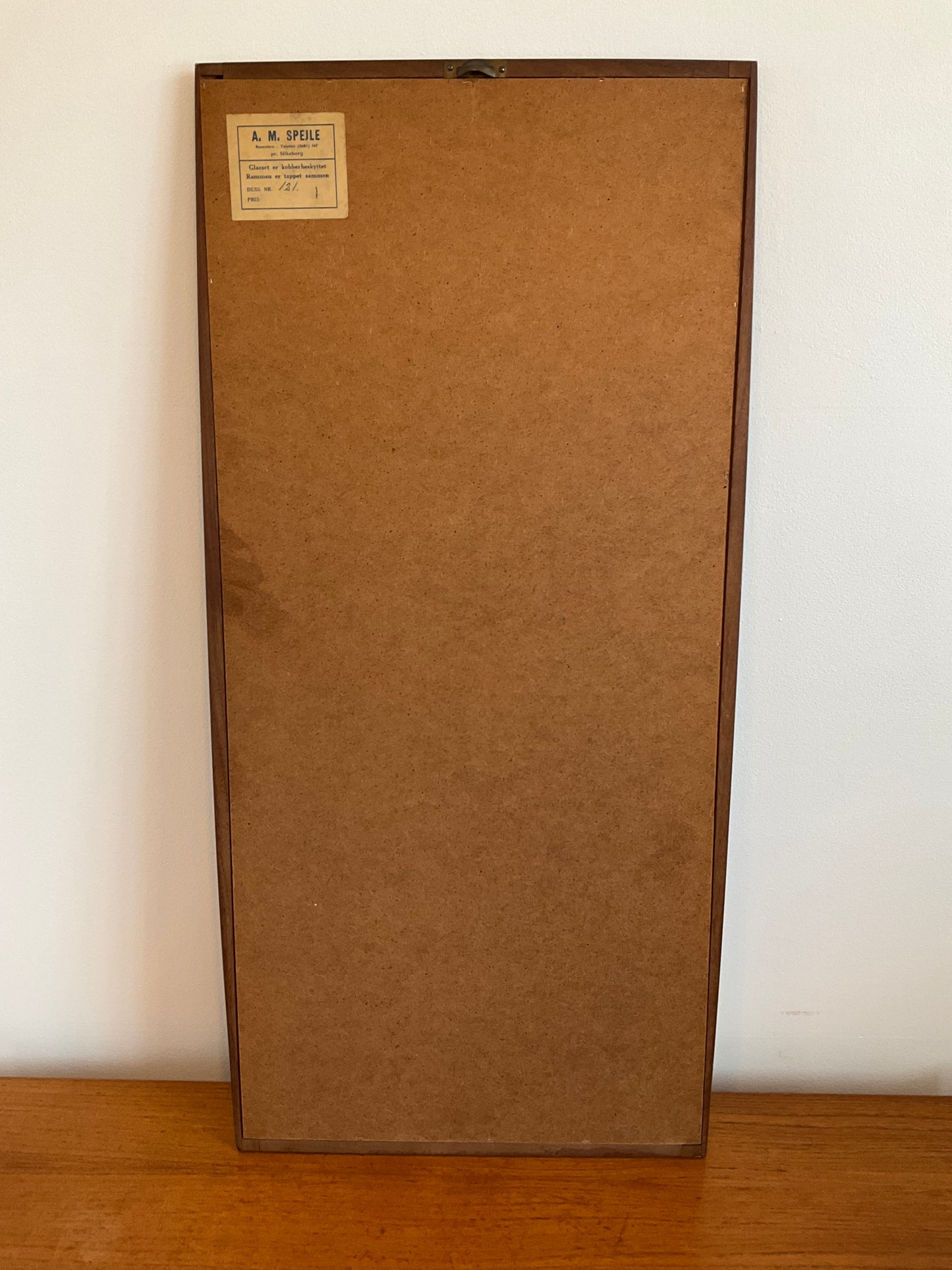 Danish Teak Wall Mirror – Vintage / Mid Century Scandinavian Rectangular – 84cm x 39cm