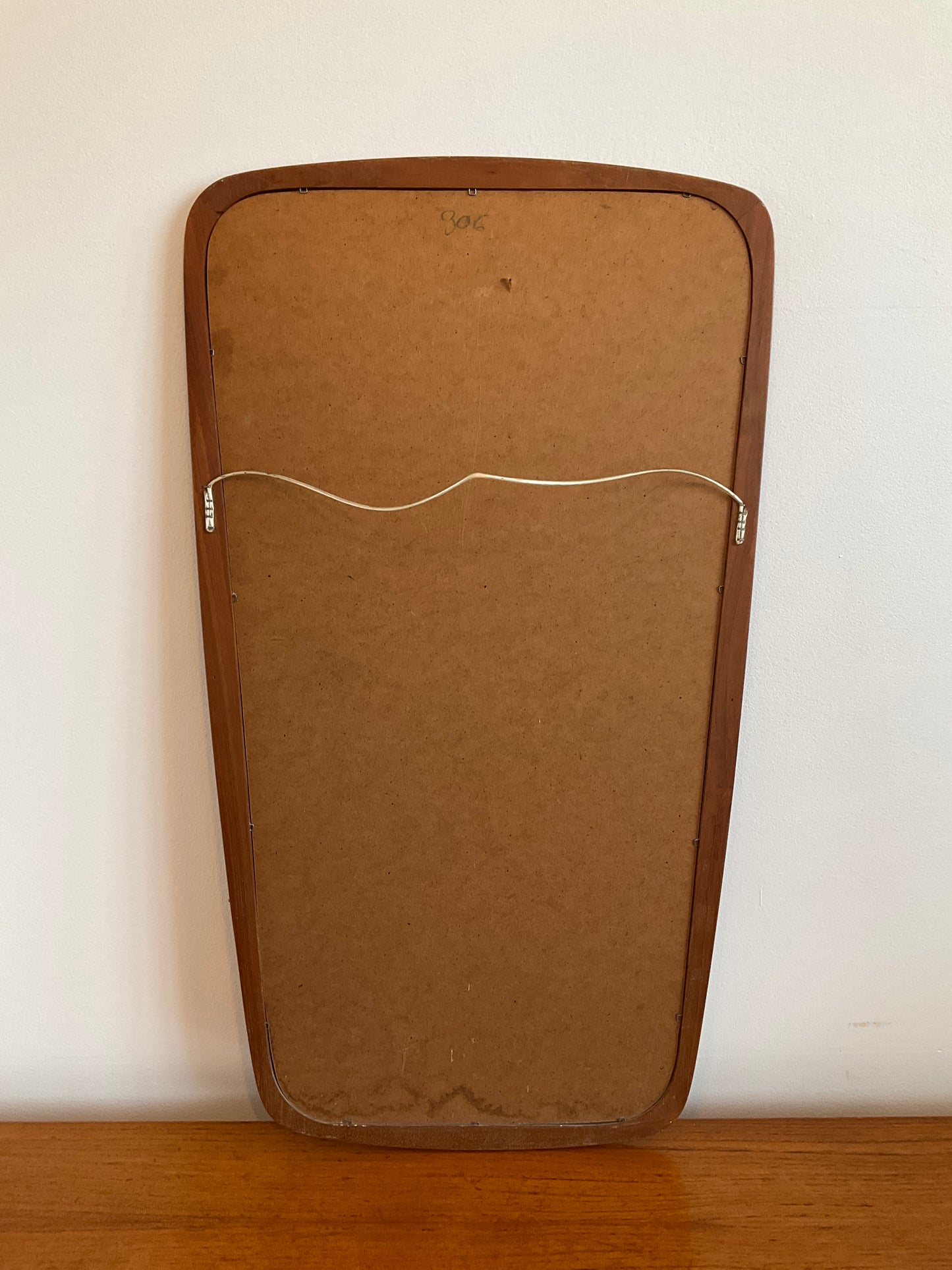 Danish Teak Mid-Century Wall Mirror  –  Scandinavian Style