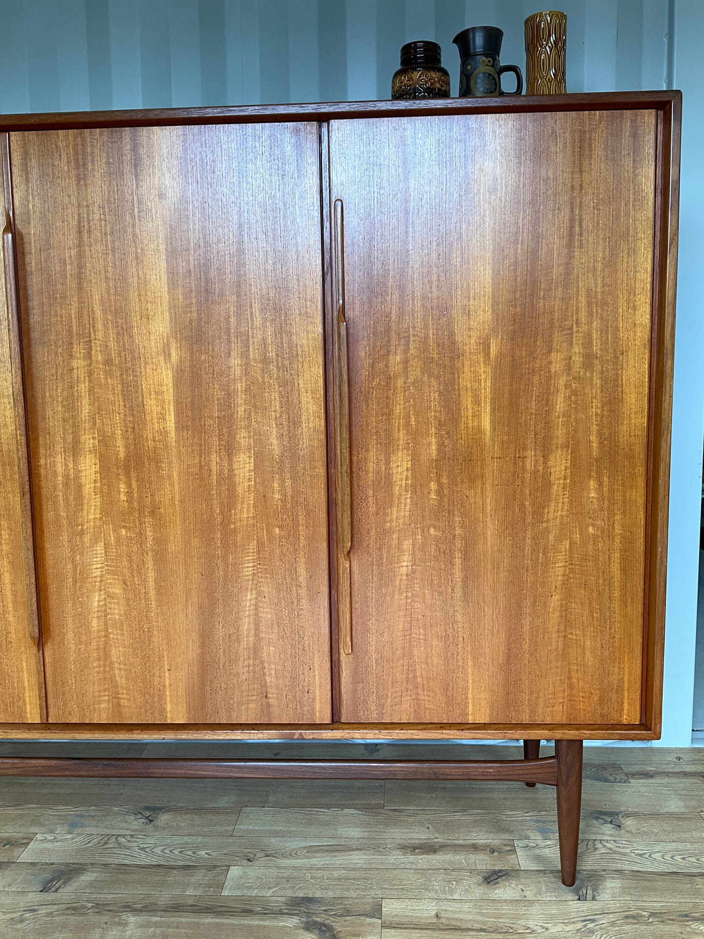 Large Mid-Century Sideboard by Heinrich Riestenpatt - Teak German Vintage Cabinet