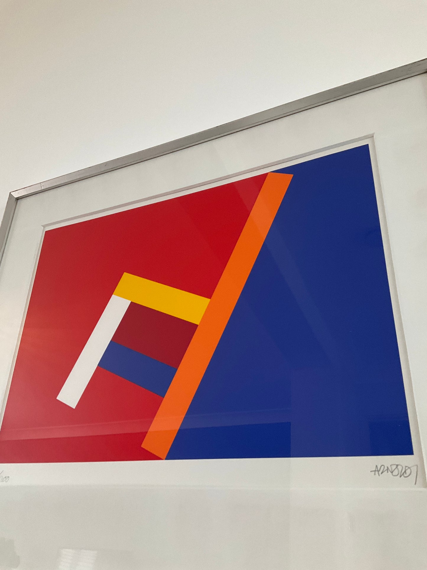 Per Arnoldi Print Limited Edition Signed No. 1172/1200 – Danish Modern Abstract Geometric Art – Framed 69cm x 58cm