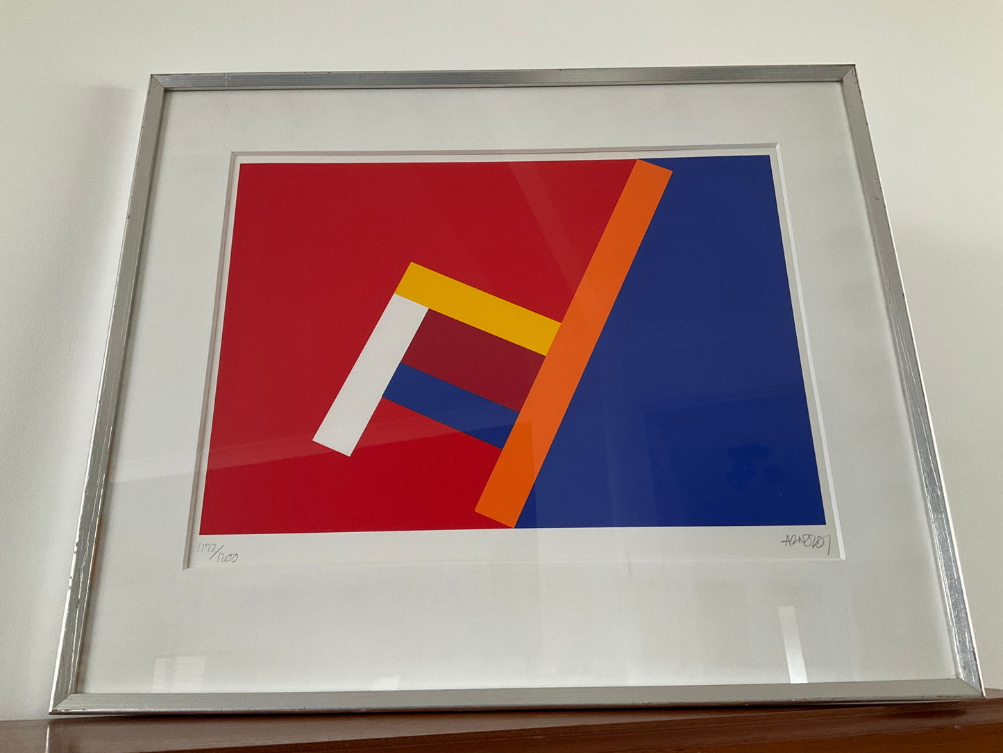 Per Arnoldi Print Limited Edition Signed No. 1172/1200 – Danish Modern Abstract Geometric Art – Framed 69cm x 58cm