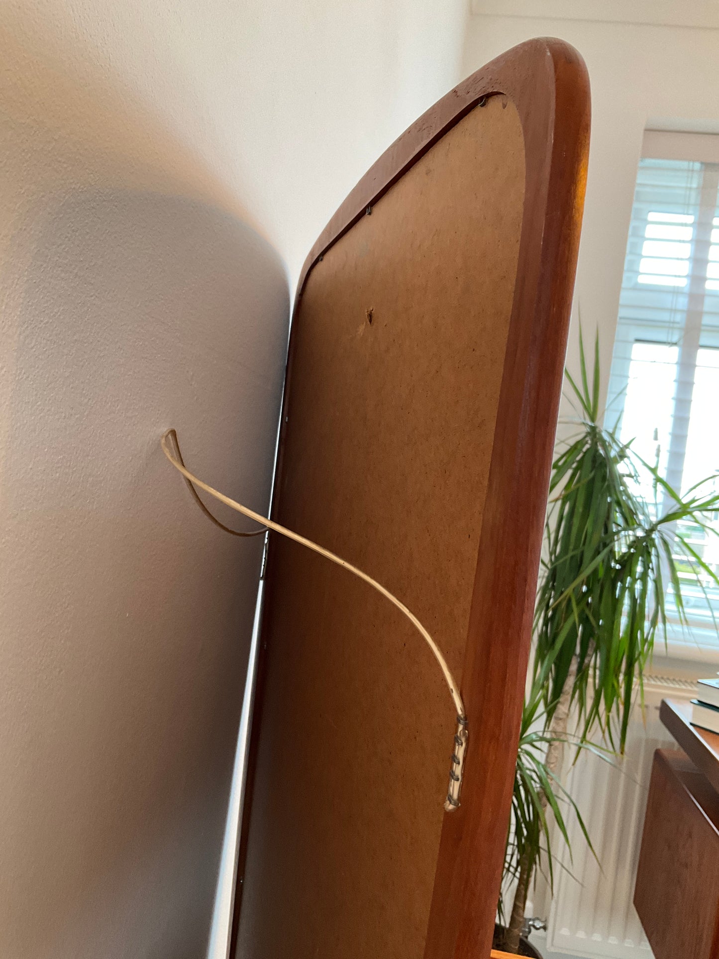 Danish Teak Mid-Century Wall Mirror  –  Scandinavian Style