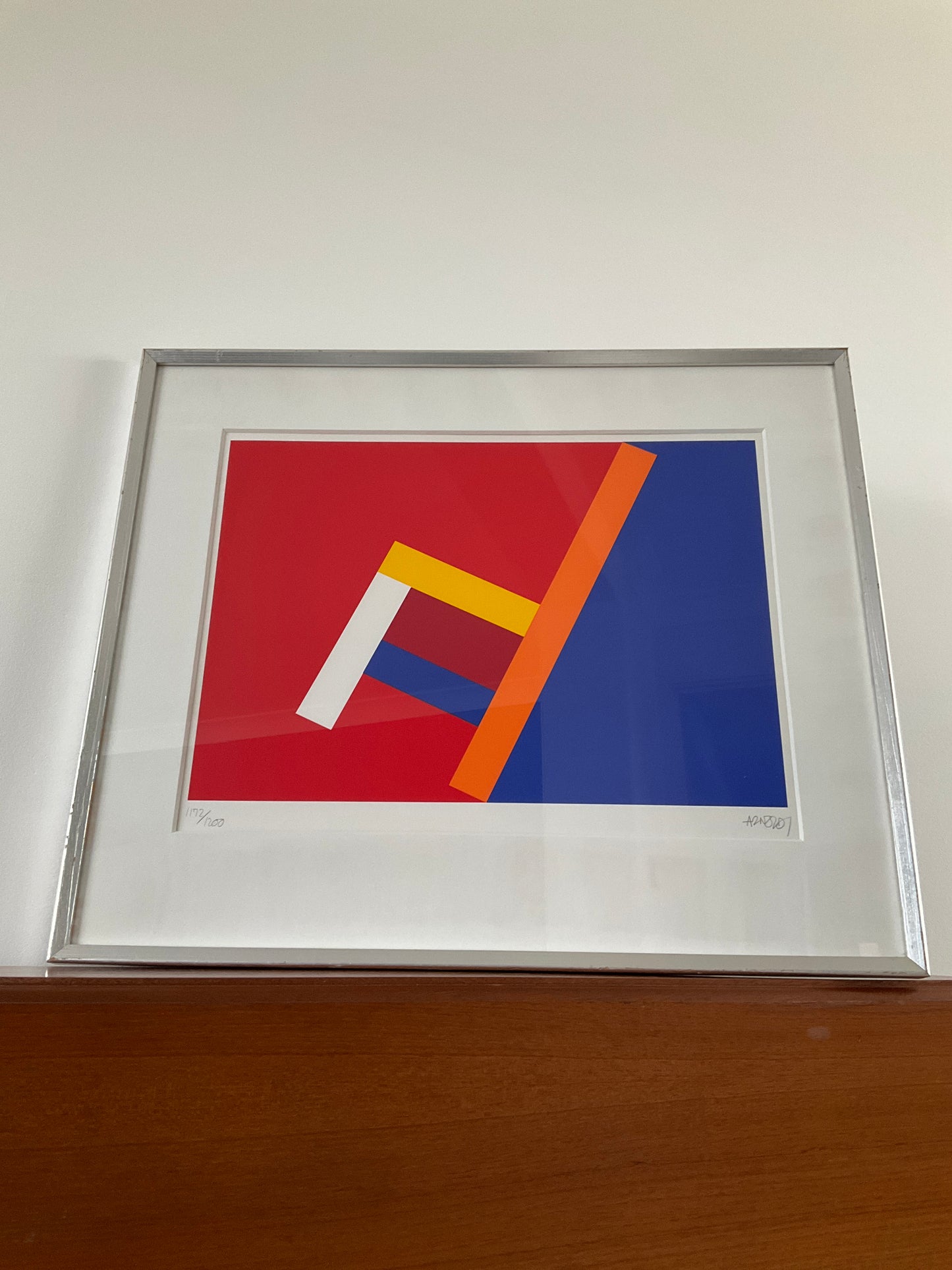 Per Arnoldi Print Limited Edition Signed No. 1172/1200 – Danish Modern Abstract Geometric Art – Framed 69cm x 58cm