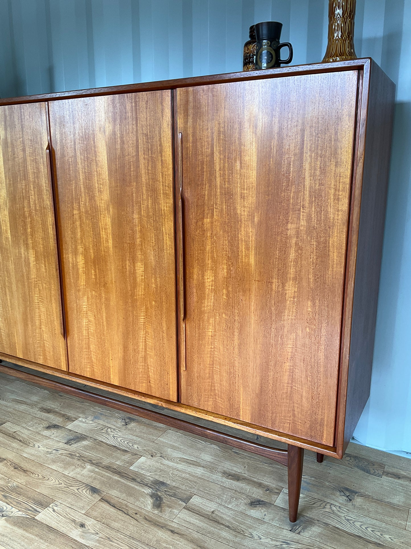 Large Mid-Century Sideboard by Heinrich Riestenpatt - Teak German Vintage Cabinet