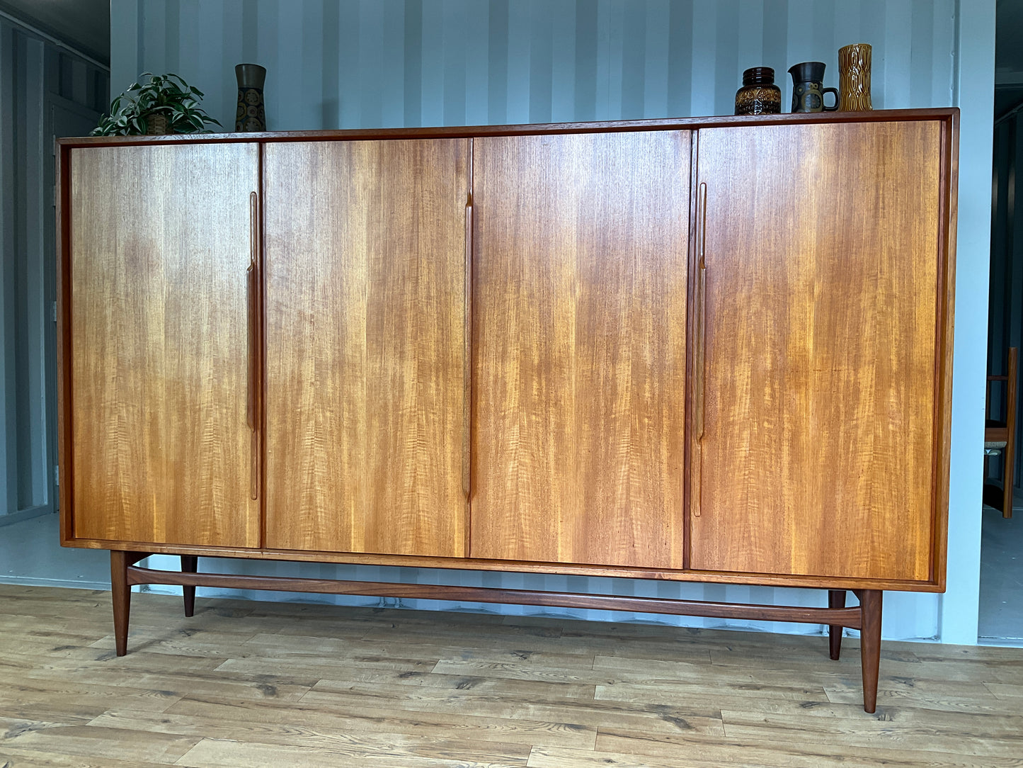 Large Mid-Century Sideboard by Heinrich Riestenpatt - Teak German Vintage Cabinet