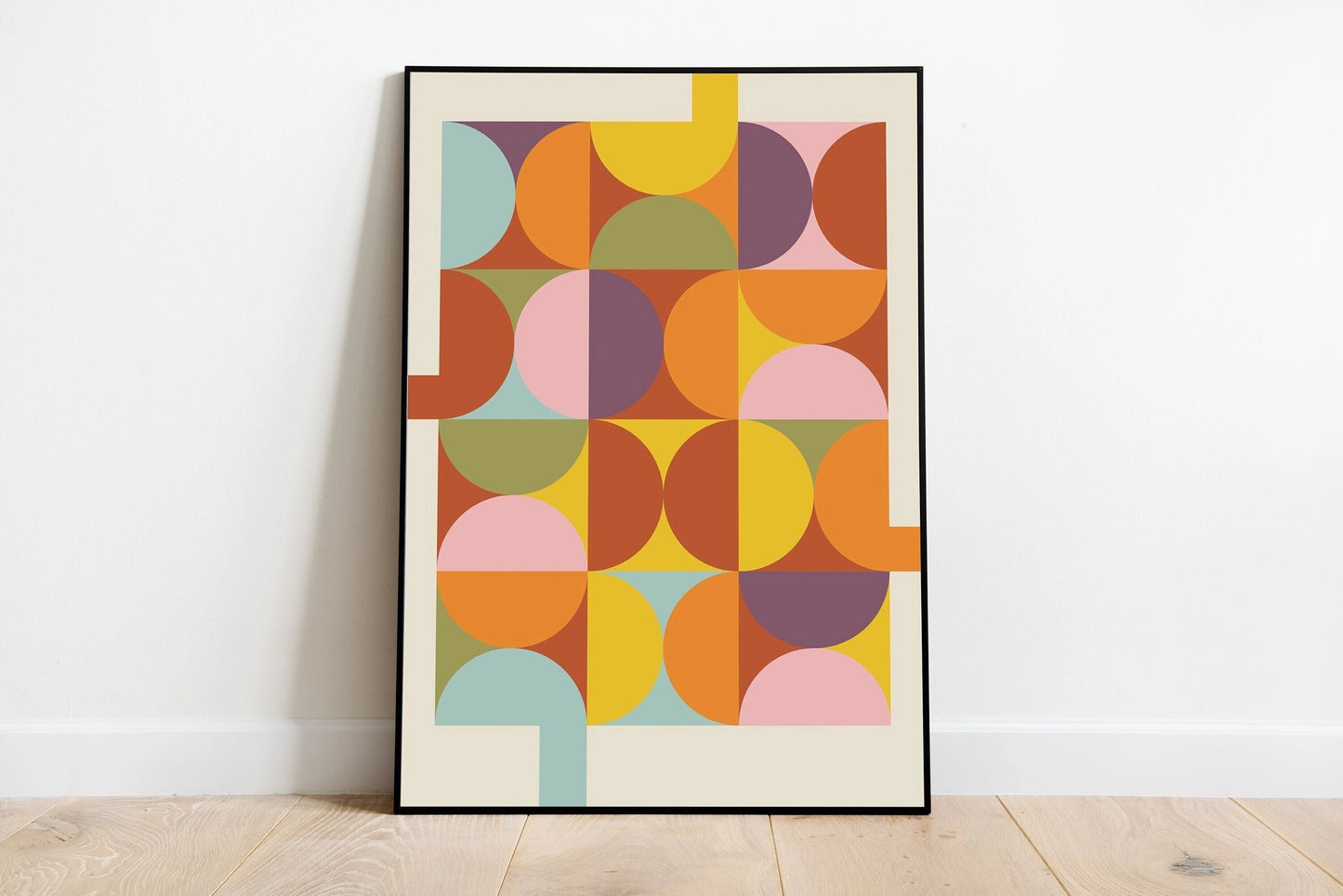 Bauhaus Pride Print Poster - Multicoloured - Mid-Century Wall Art - A4