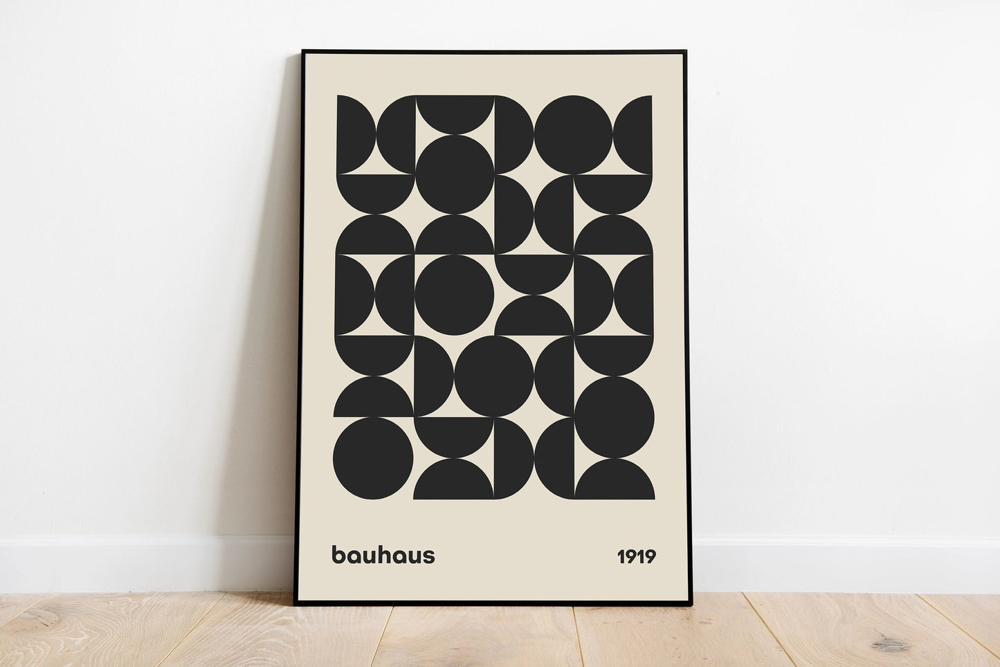 Bauhaus Print Poster - Black & White - Mid-Century Wall Art - A4