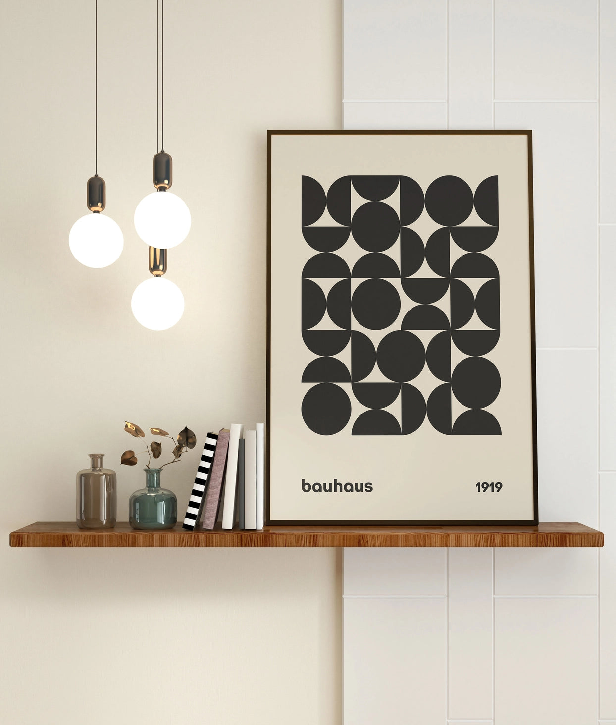 Bauhaus Print Poster - Black & White - Mid-Century Wall Art - A4