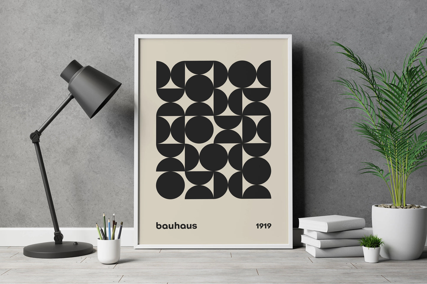 Bauhaus Print Poster - Black & White - Mid-Century Wall Art - A4