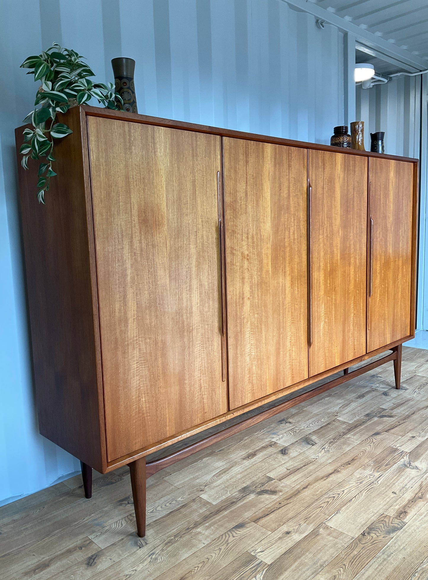 Large Mid-Century Sideboard by Heinrich Riestenpatt - Teak German Vintage Cabinet