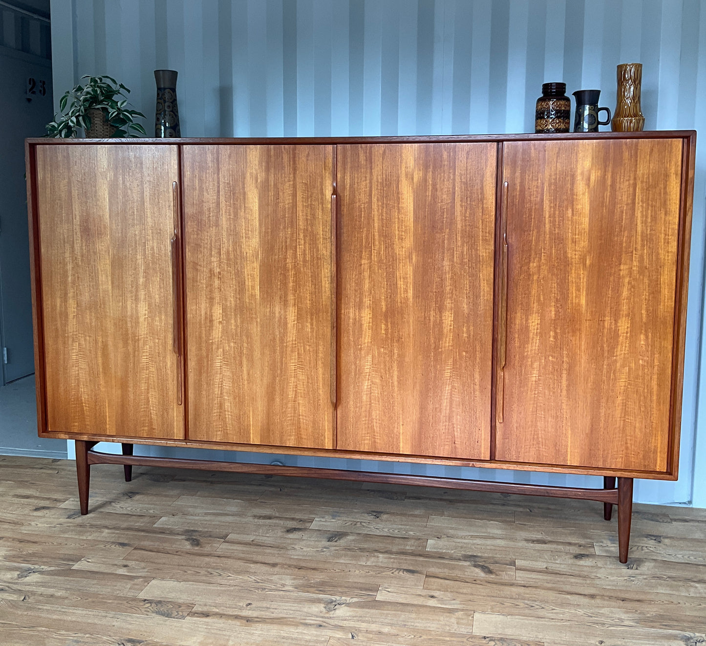 Large Mid-Century Sideboard by Heinrich Riestenpatt - Teak German Vintage Cabinet
