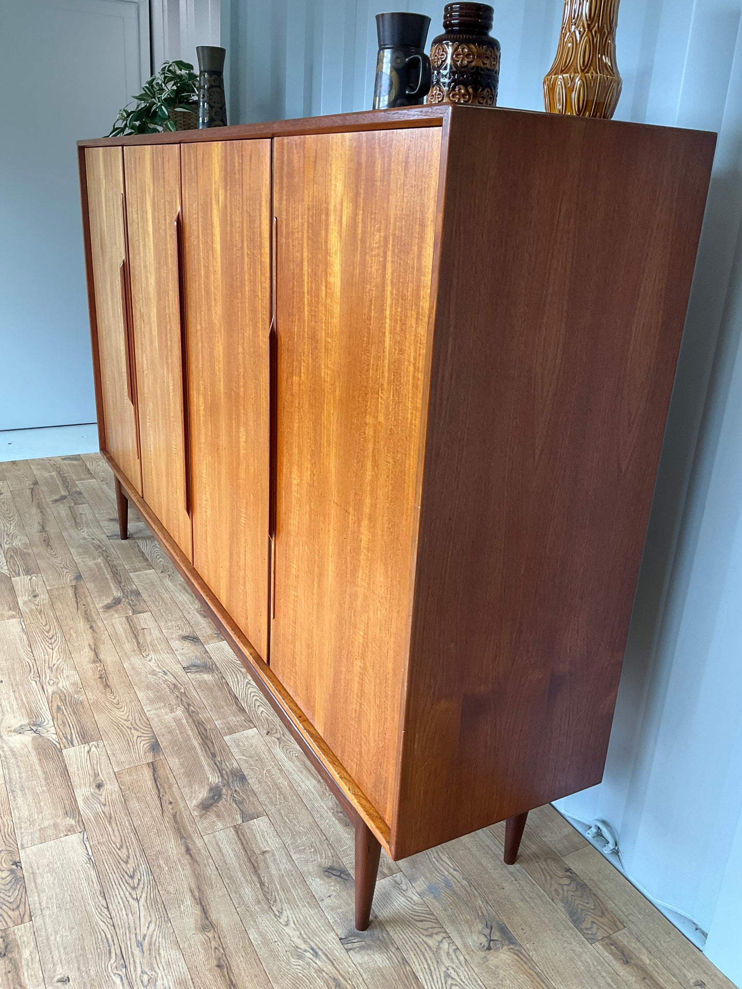 Large Mid-Century Sideboard by Heinrich Riestenpatt - Teak German Vintage Cabinet