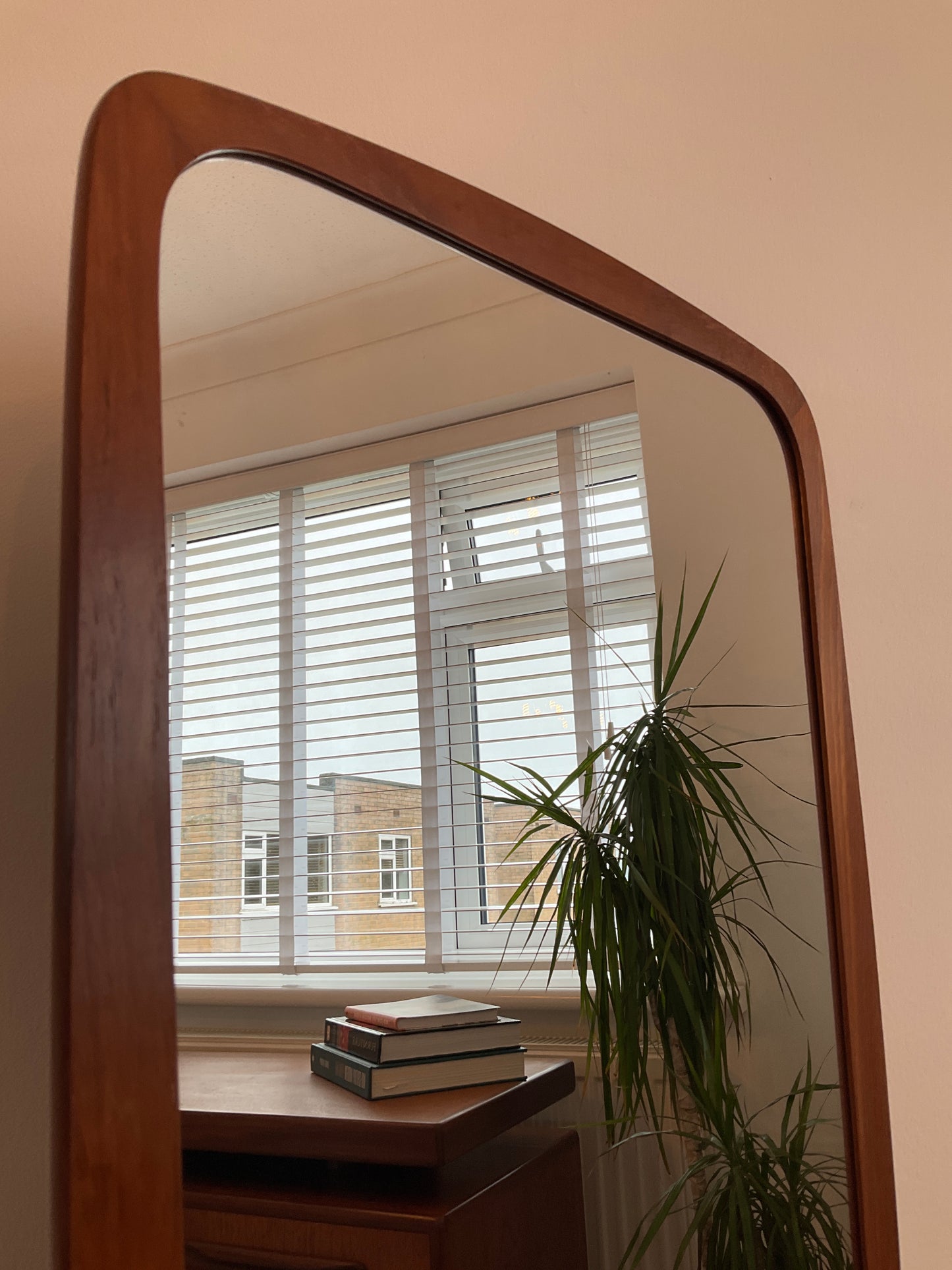 Danish Teak Mid-Century Wall Mirror  –  Scandinavian Style