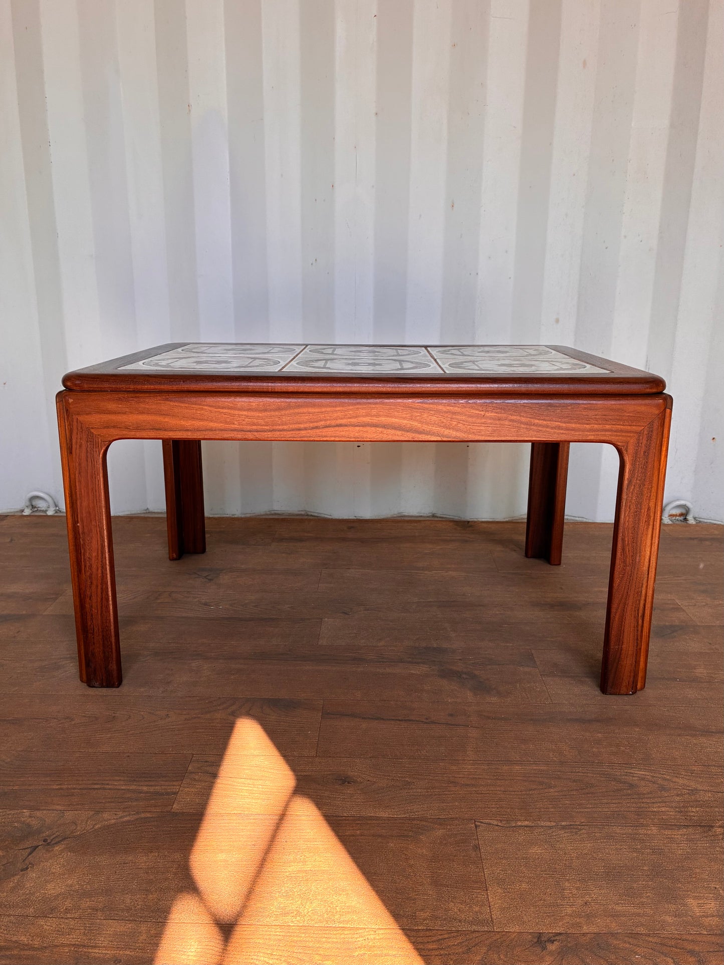 G Plan Mid-Century Teak Tiled Top Coffee Table | Vintage Danish Style Ceramic Tile Coffee Table | 71cm