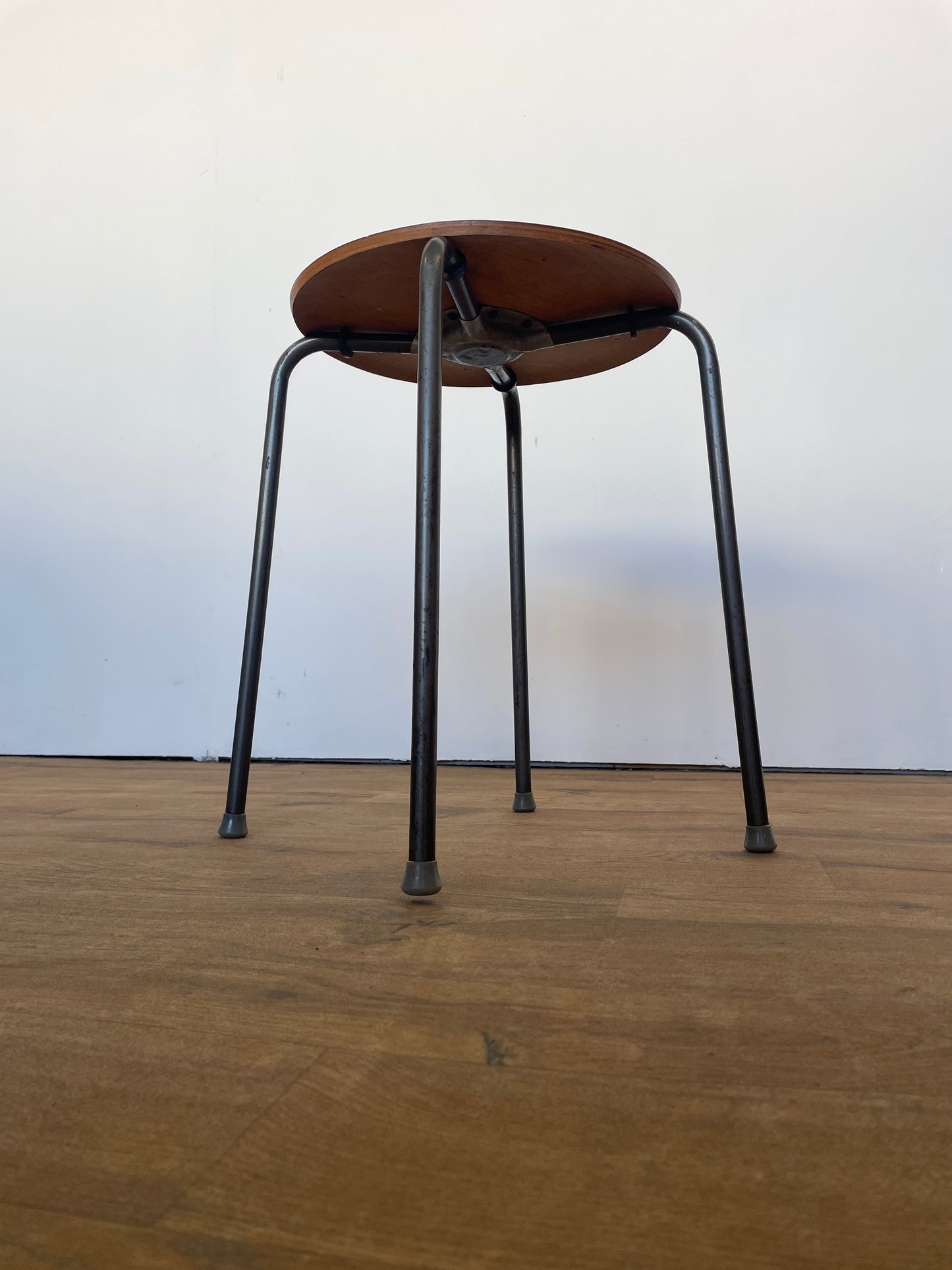 Danish Teak & Metal Stool / Mid-Century / Vintage