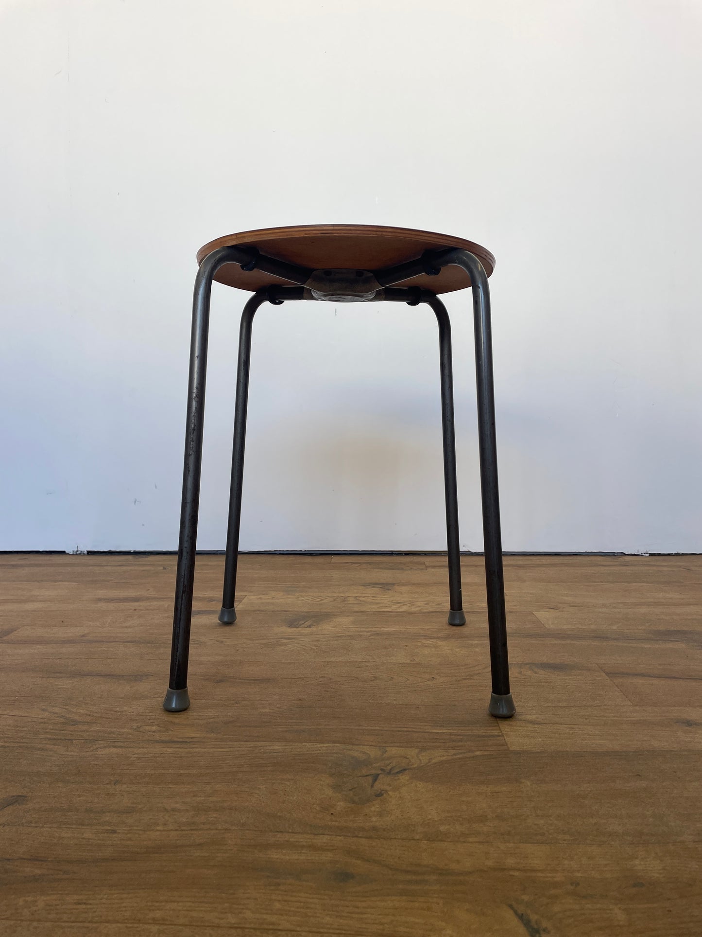 Danish Teak & Metal Stool / Mid-Century / Vintage