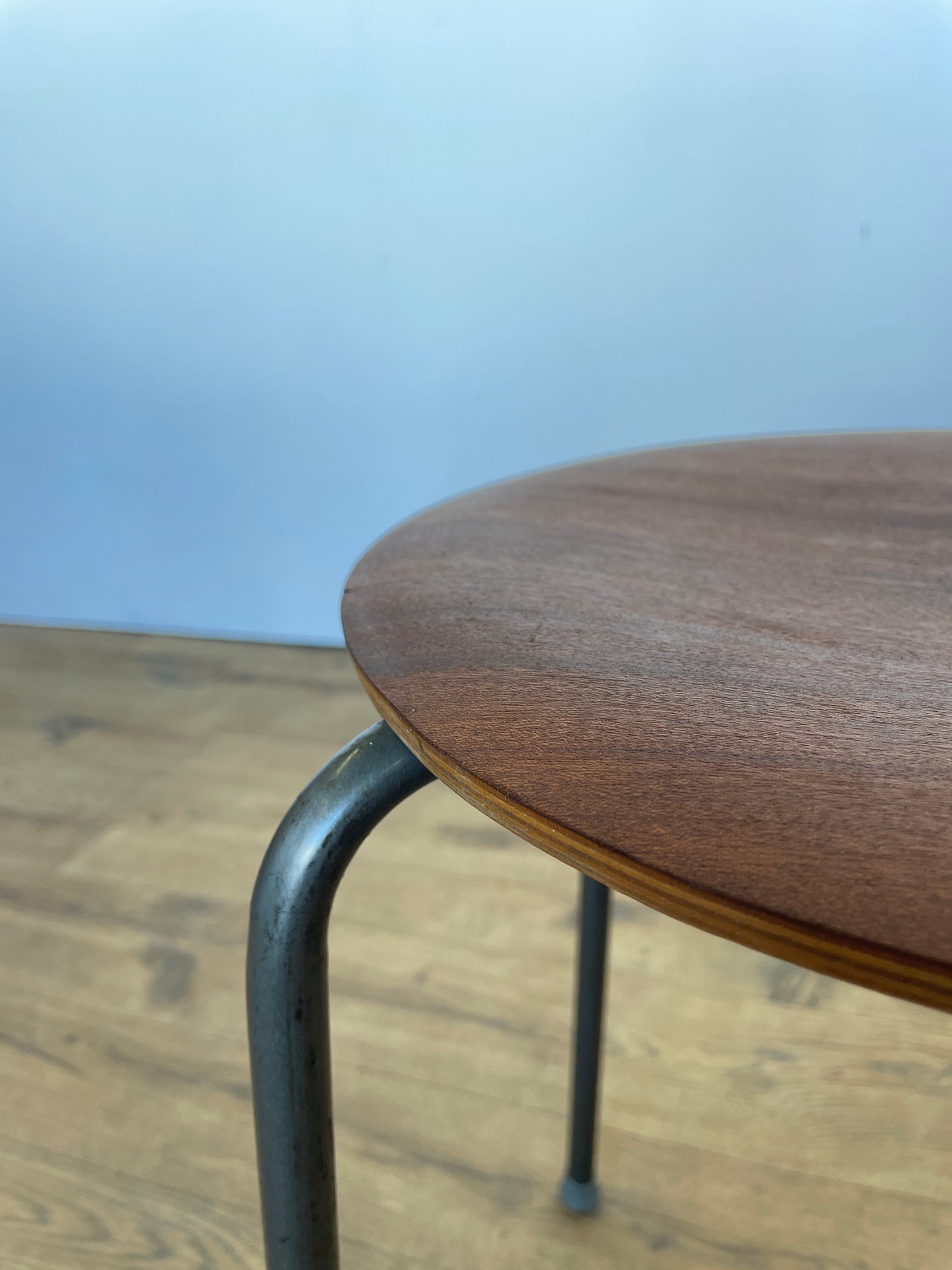 Danish Teak & Metal Stool / Mid-Century / Vintage