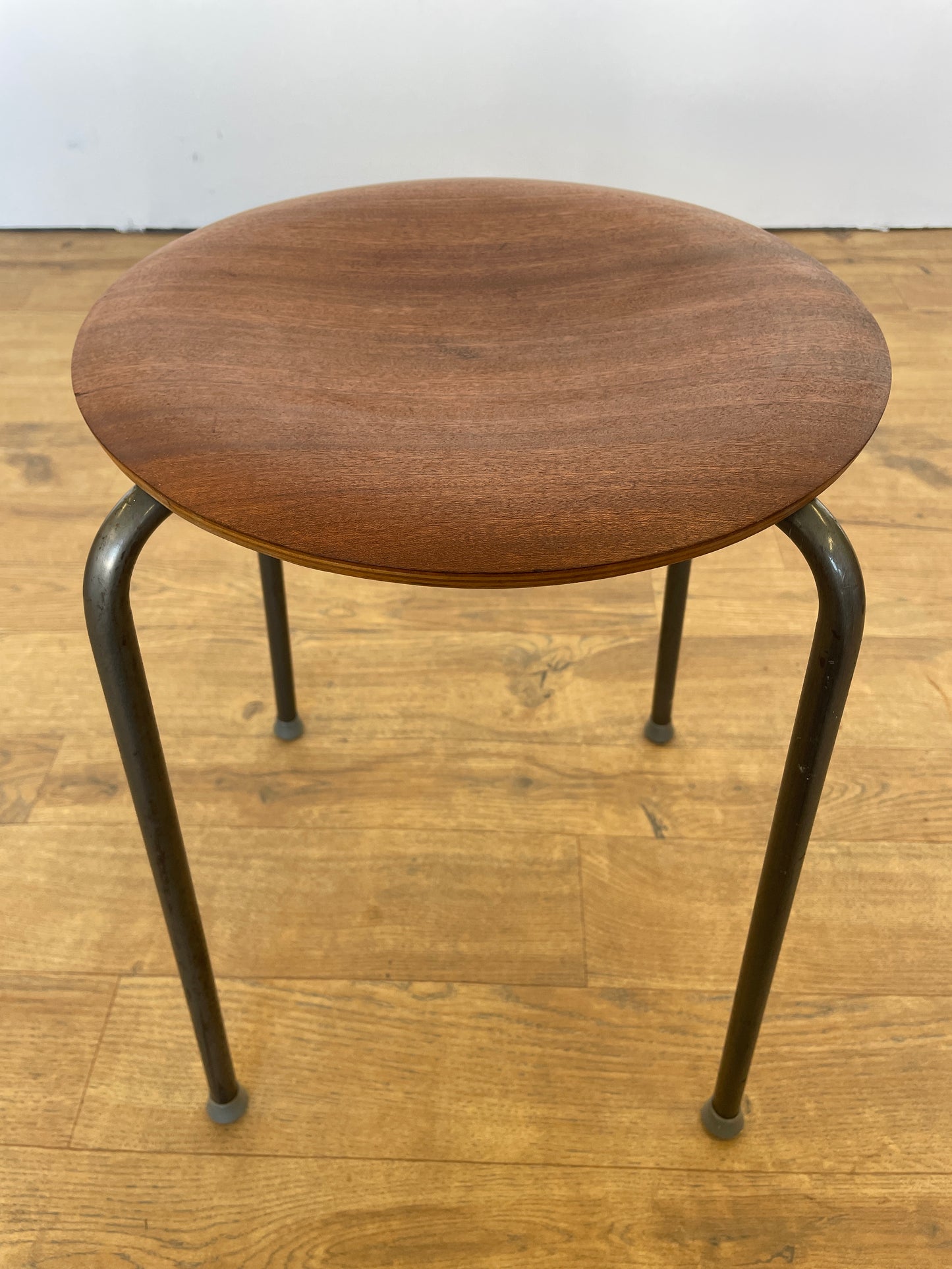 Danish Teak & Metal Stool / Mid-Century / Vintage