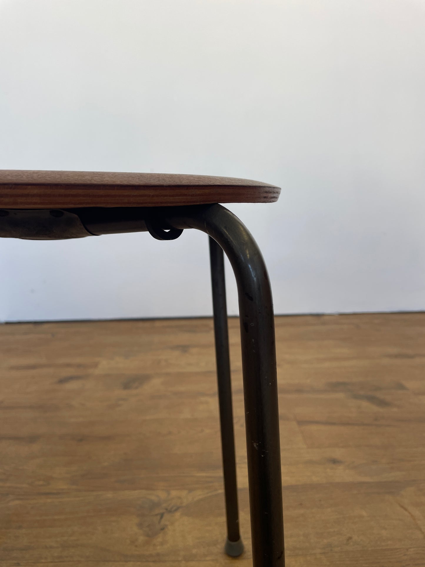 Danish Teak & Metal Stool / Mid-Century / Vintage