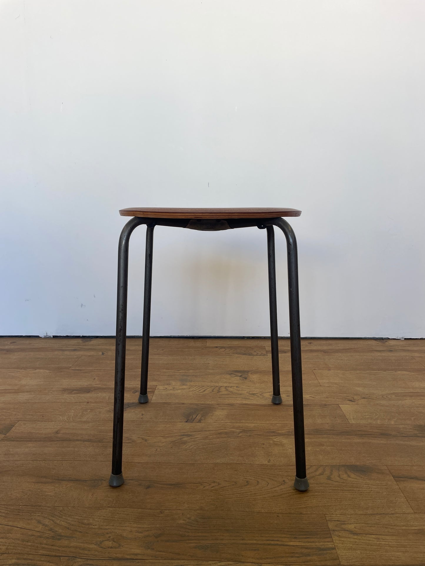 Danish Teak & Metal Stool / Mid-Century / Vintage