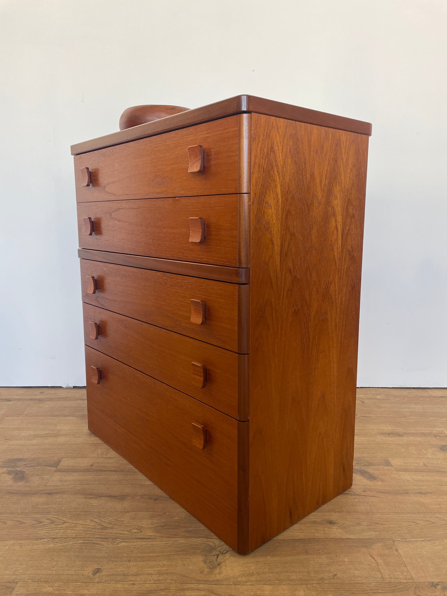 Tall Stag Teak Mid-Century Chest of Drawers