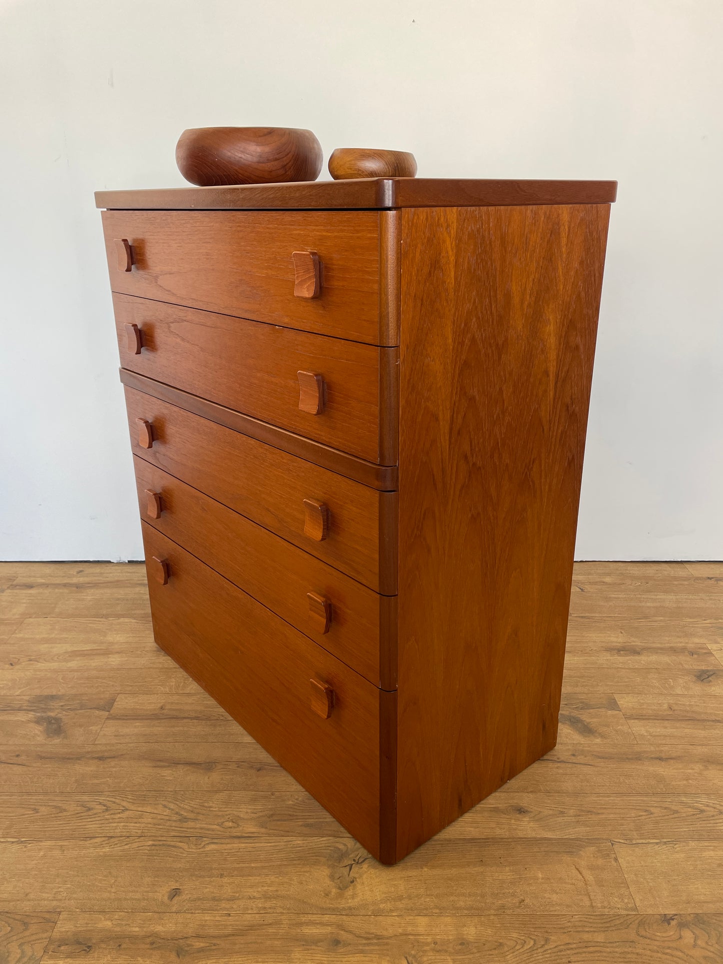 Tall Stag Teak Mid-Century Chest of Drawers