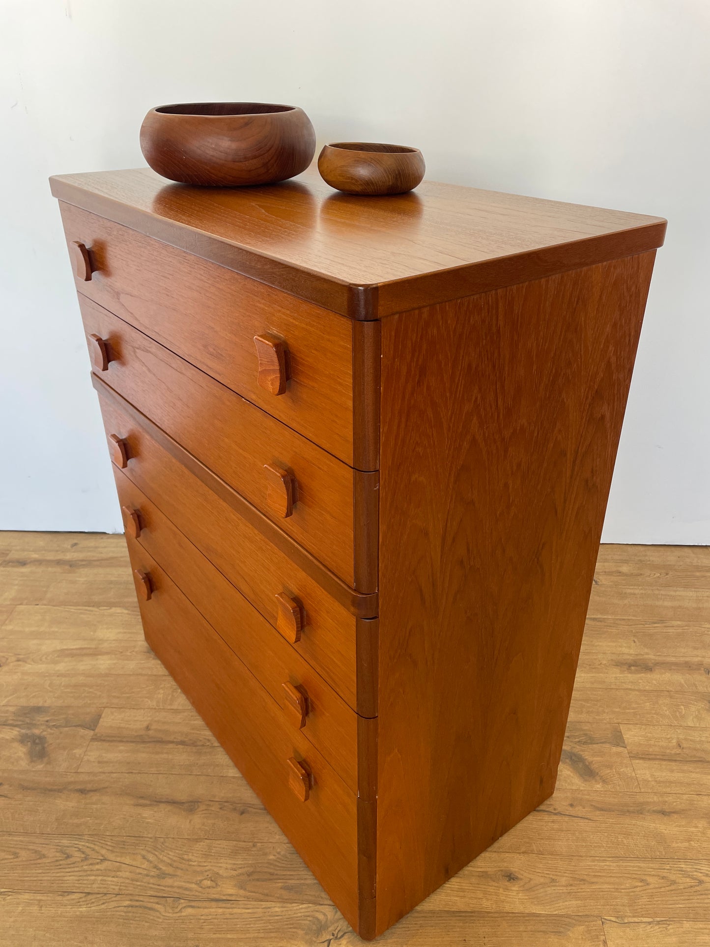 Tall Stag Teak Mid-Century Chest of Drawers