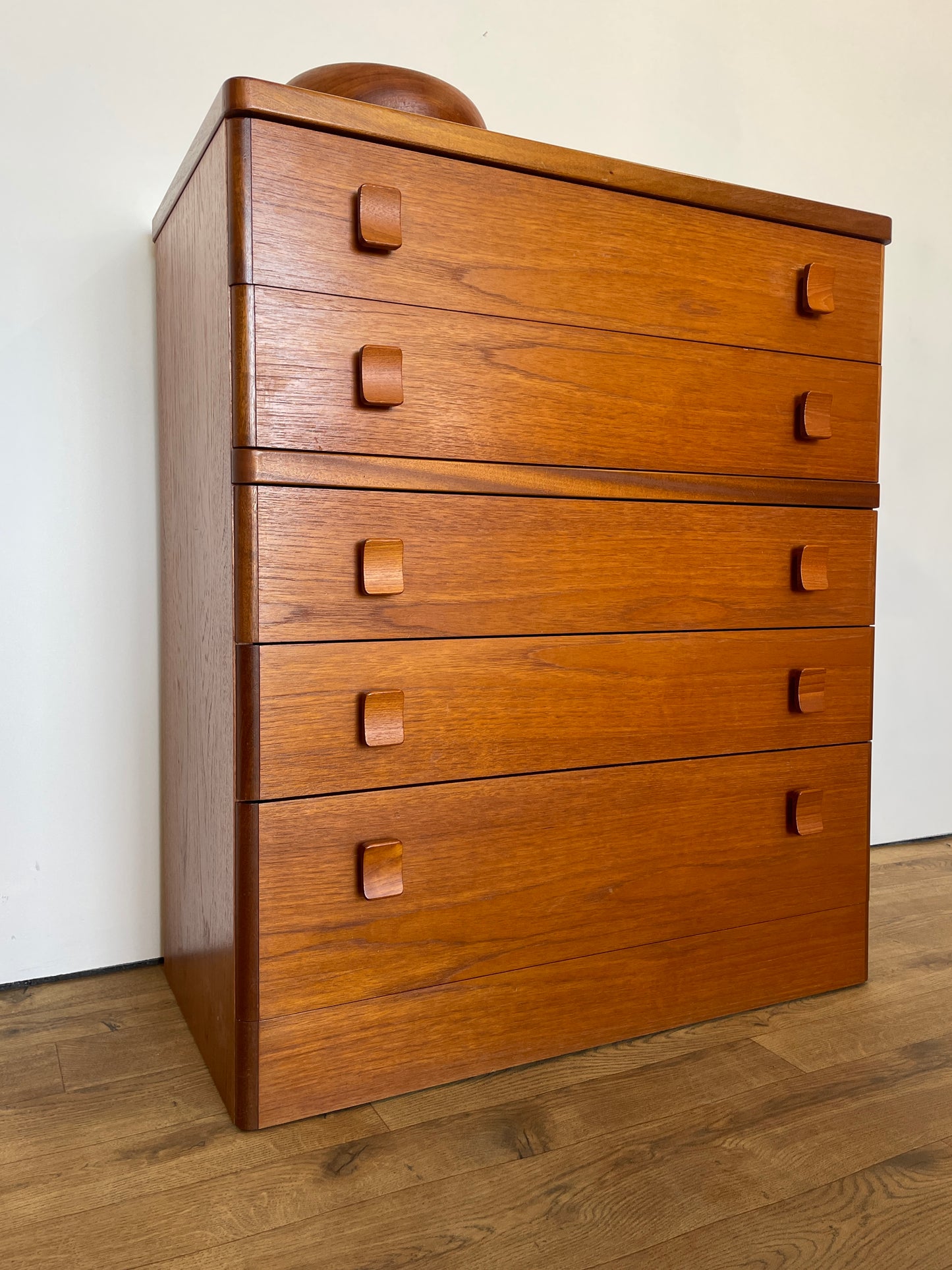Tall Stag Teak Mid-Century Chest of Drawers