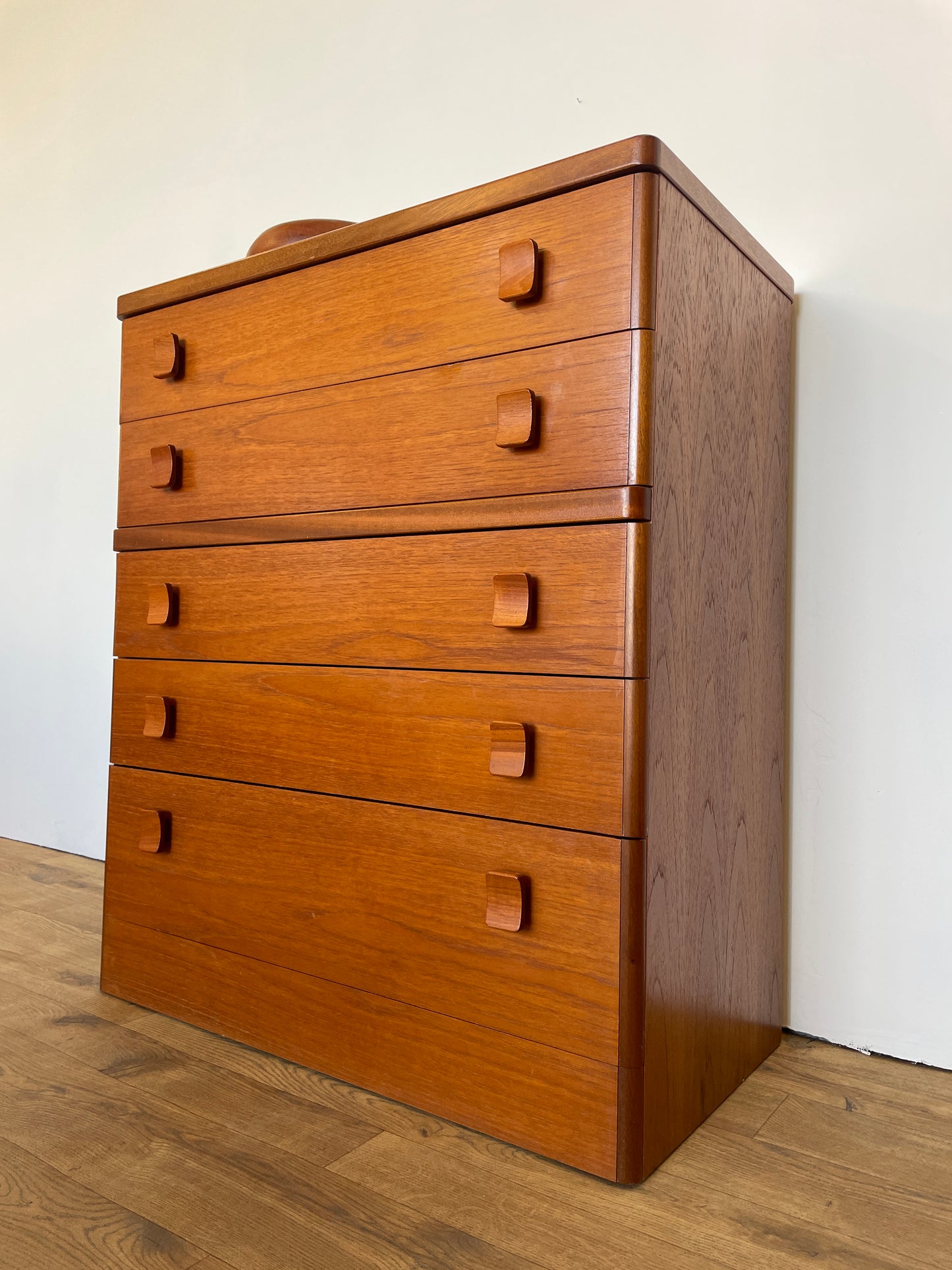 Tall Stag Teak Mid-Century Chest of Drawers