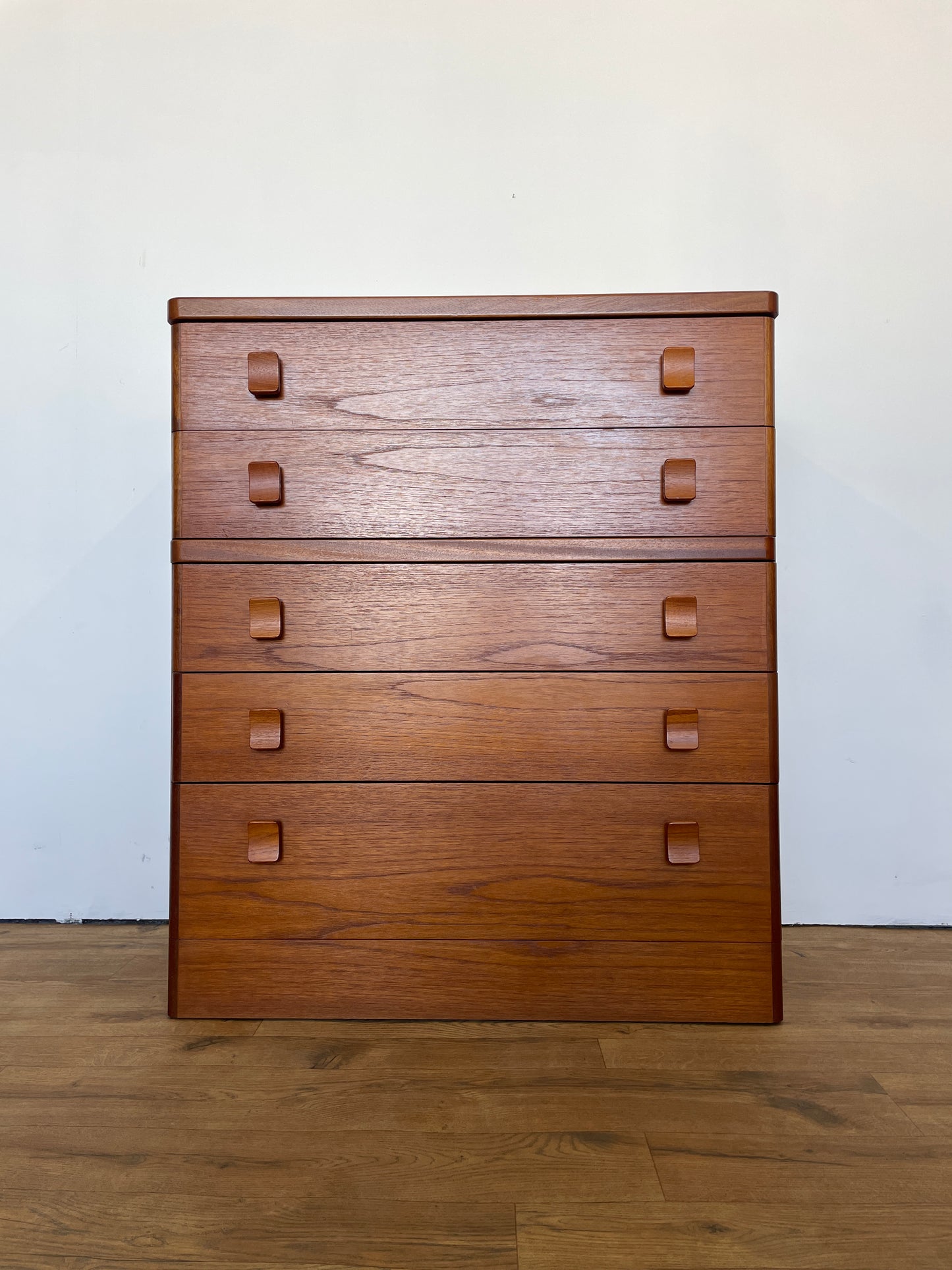 Tall Stag Teak Mid-Century Chest of Drawers