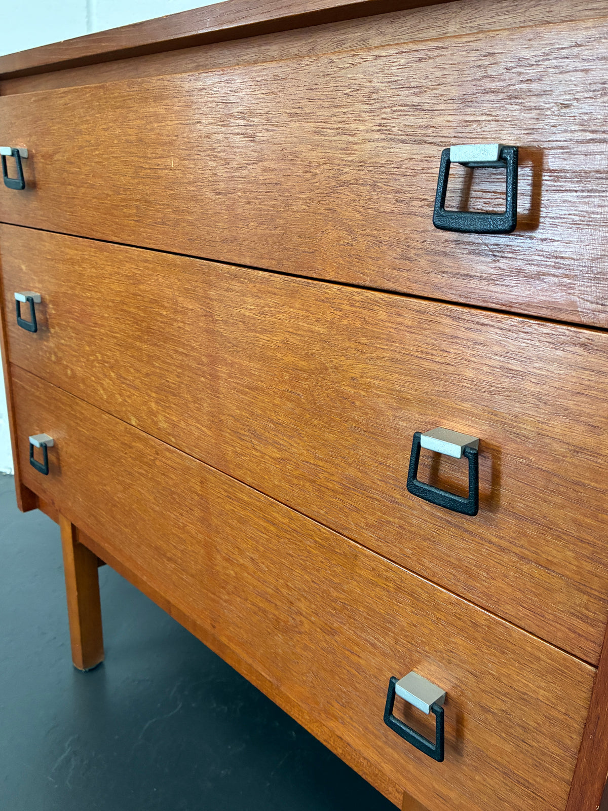 Vintage Mid-Century Symbol Chest of Drawers – British Retro 3 Drawer Storage