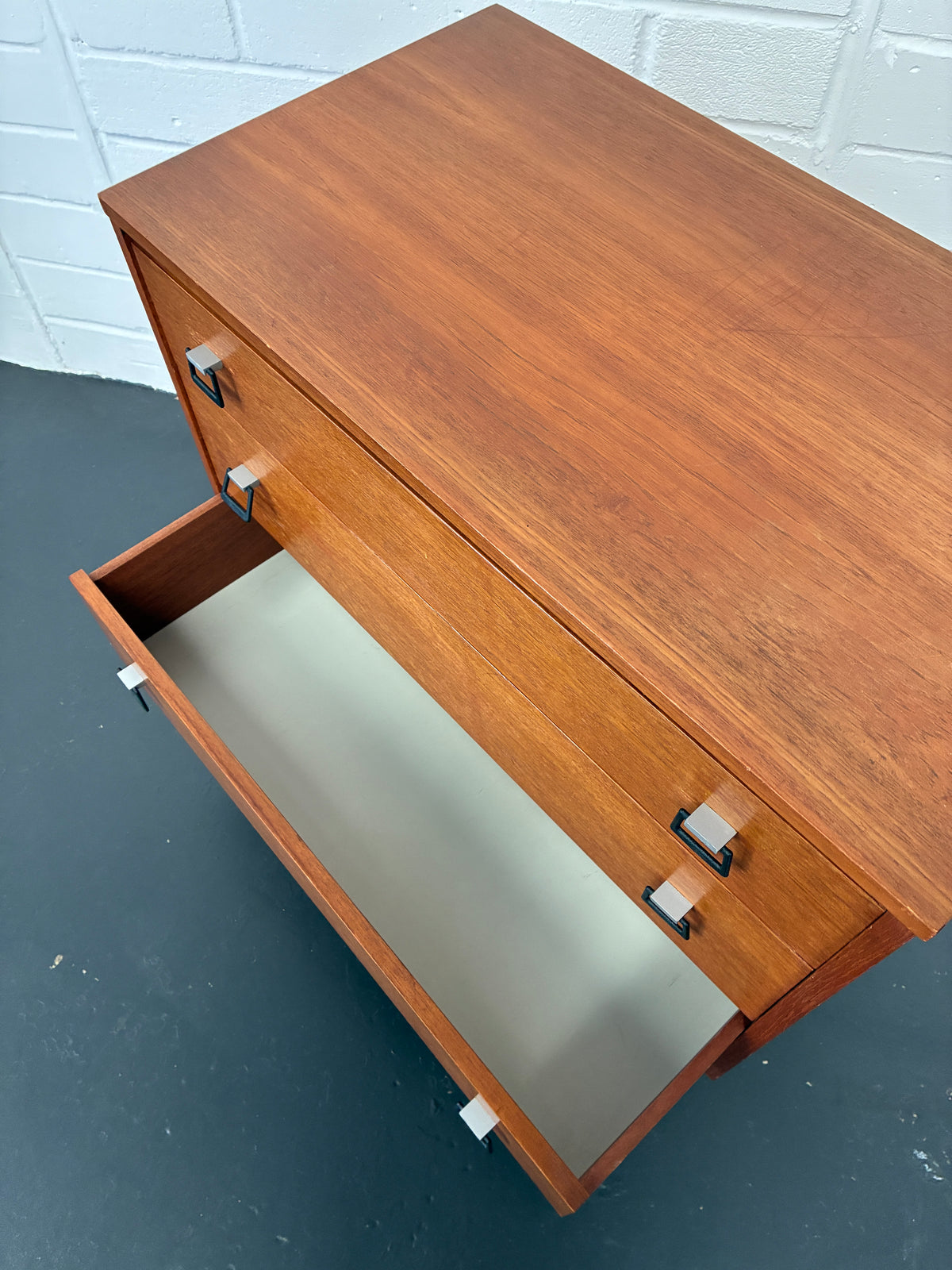 Vintage Mid-Century Symbol Chest of Drawers – British Retro 3 Drawer Storage
