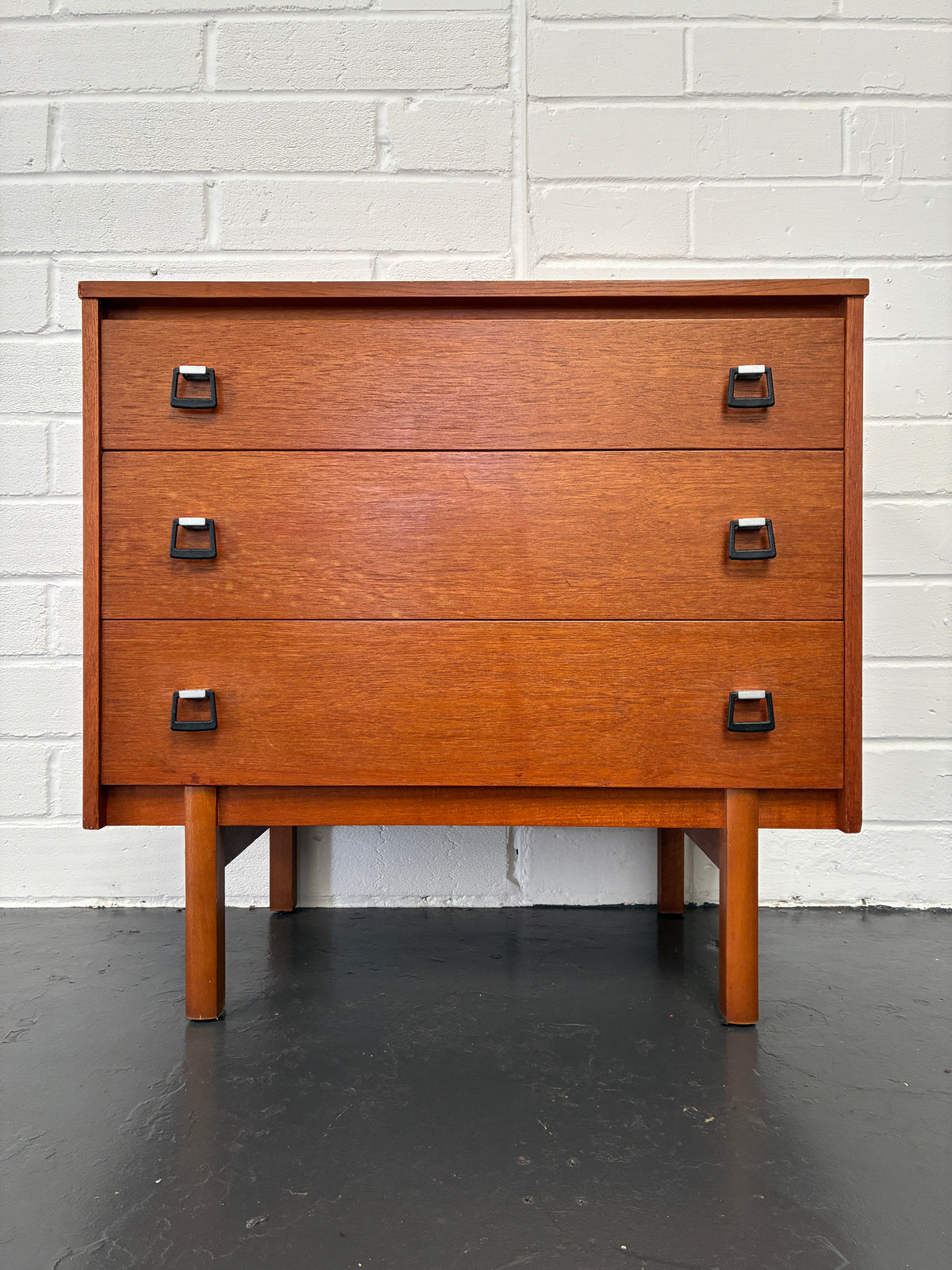 Vintage Mid-Century Symbol Chest of Drawers – British Retro 3 Drawer Storage