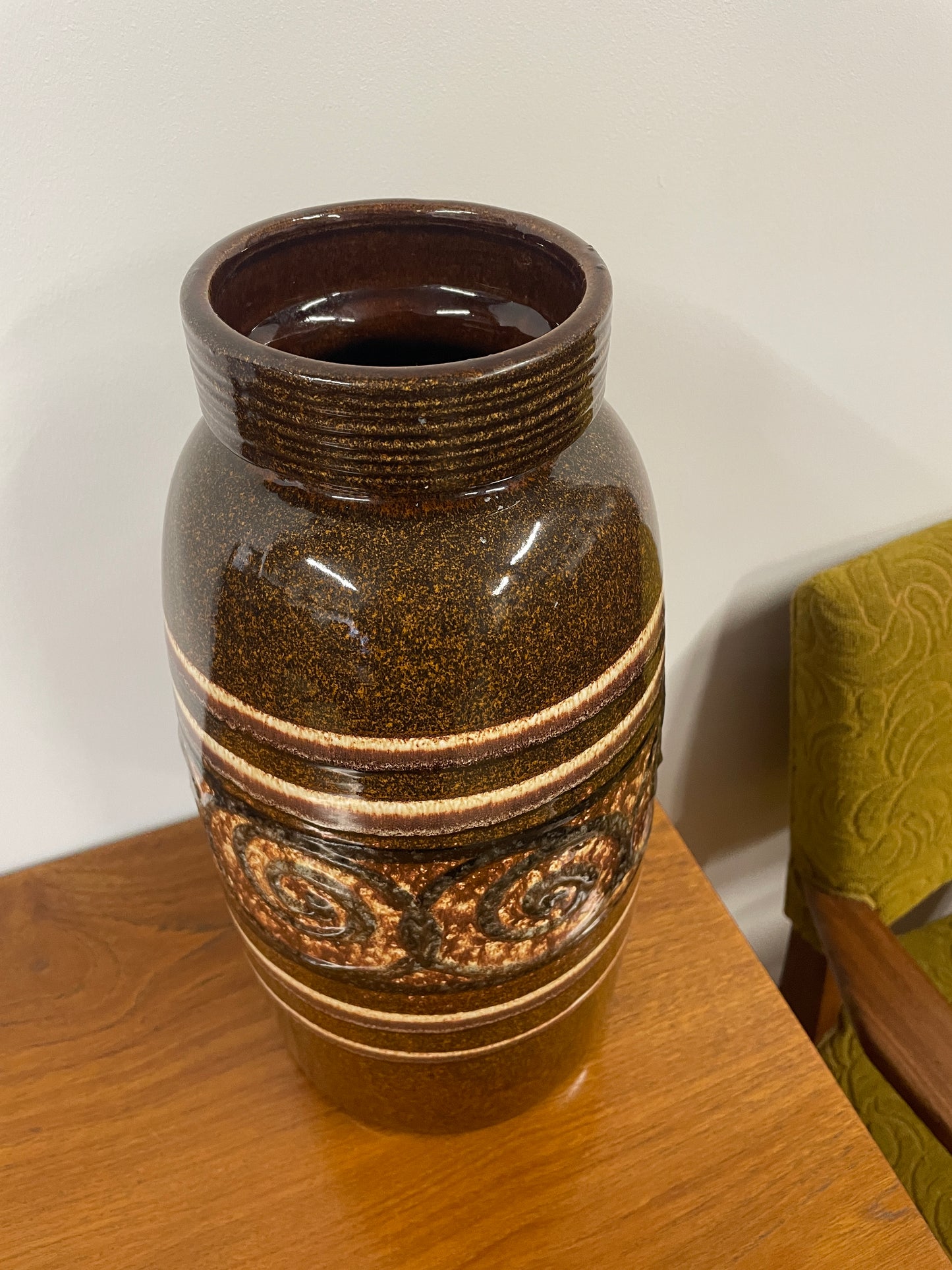 Vintage Floor Vase – 38cm / 15” West German Mid Century Modern Ceramic