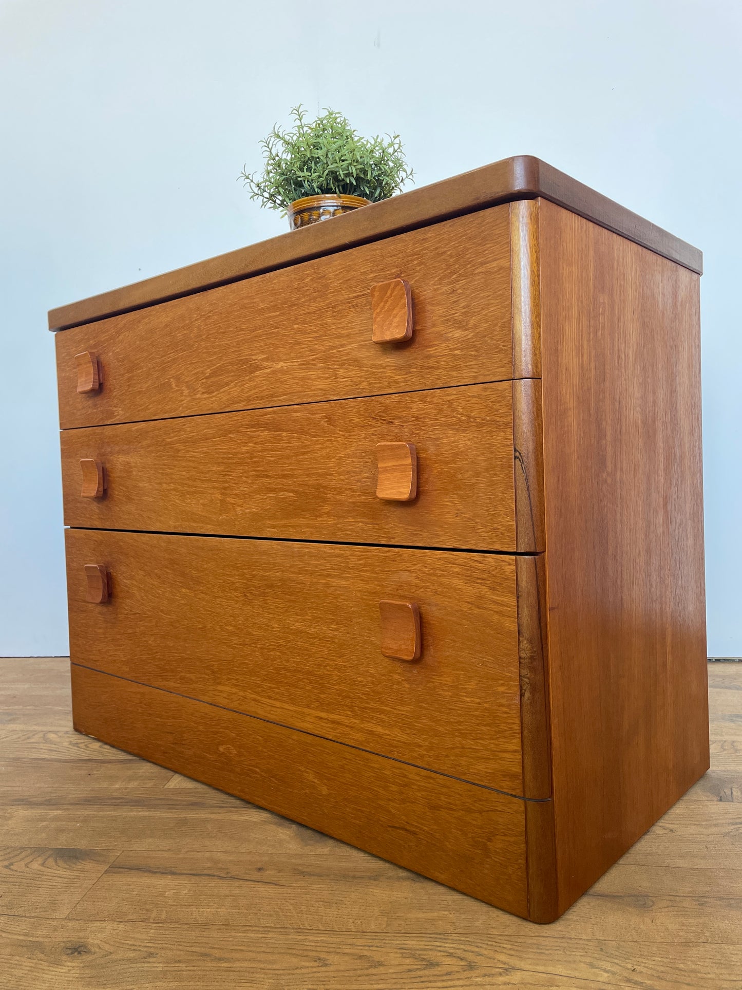 Vintage Stag Chest of Drawers – Mid-Century Modern 3 Drawer Teak Dresser