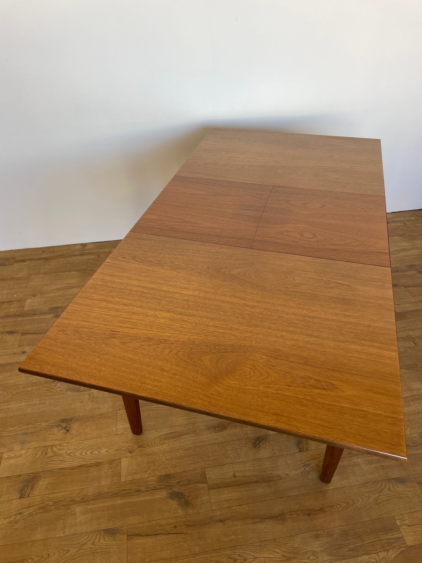 Vintage Mid-Century Teak Extending Dining Table with 6 Chairs – Bath Cabinet Makers (1960s)