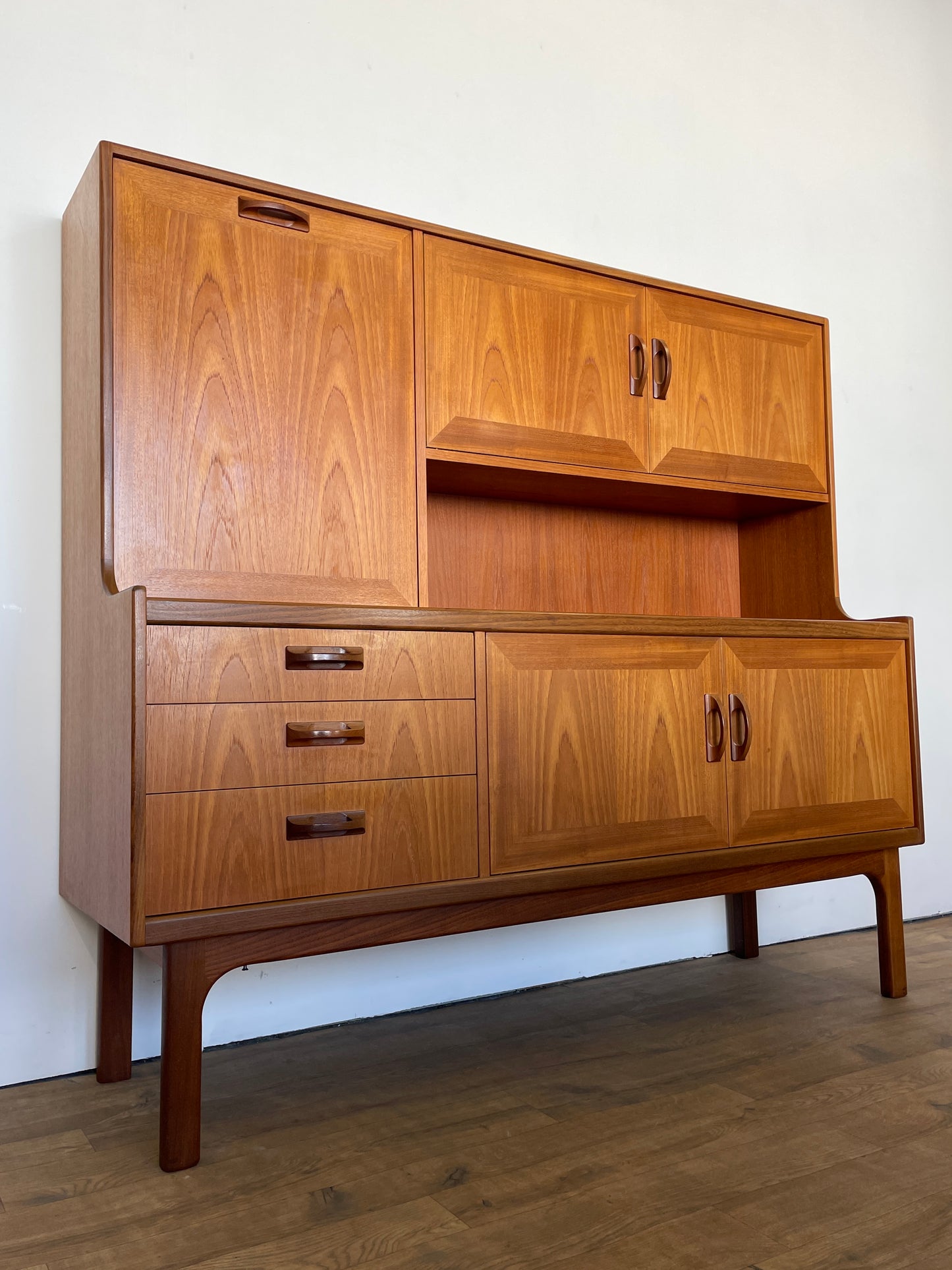 Vintage G Plan Sierra Highboard – Mid Century Modern Teak Cabinet (1960s)