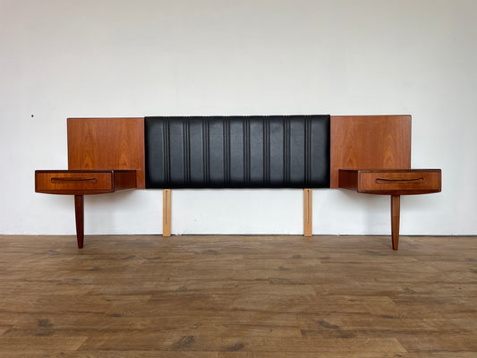 Vintage G Plan Teak Headboard with Floating Bedside Tables – Mid-Century Modern Bedroom Furniture