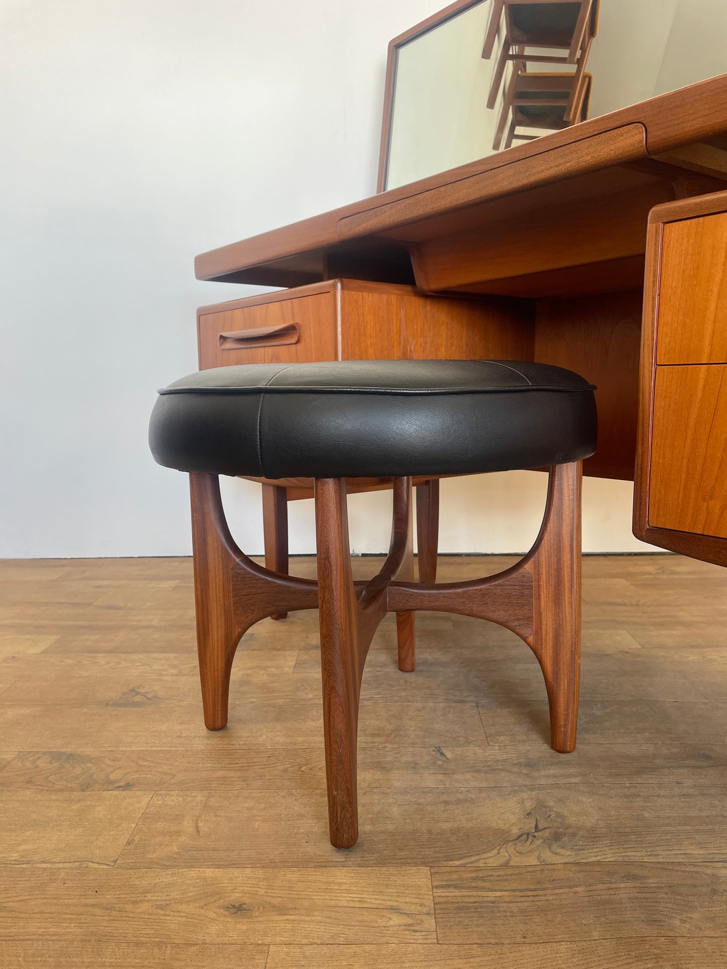 Vintage G Plan Fresco Teak Floating Top Dressing Table with Stool – Mid-Century Modern
