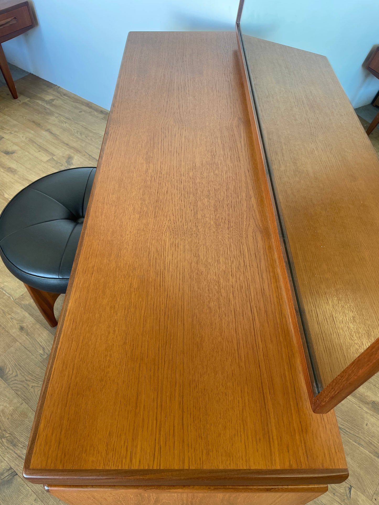 Vintage G Plan Fresco Teak Floating Top Dressing Table with Stool – Mid-Century Modern