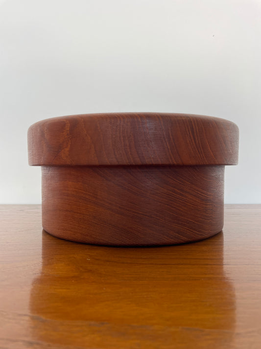 Mid-Century Danish Teak Large Fruit Bowl – Hand-Turned Wood