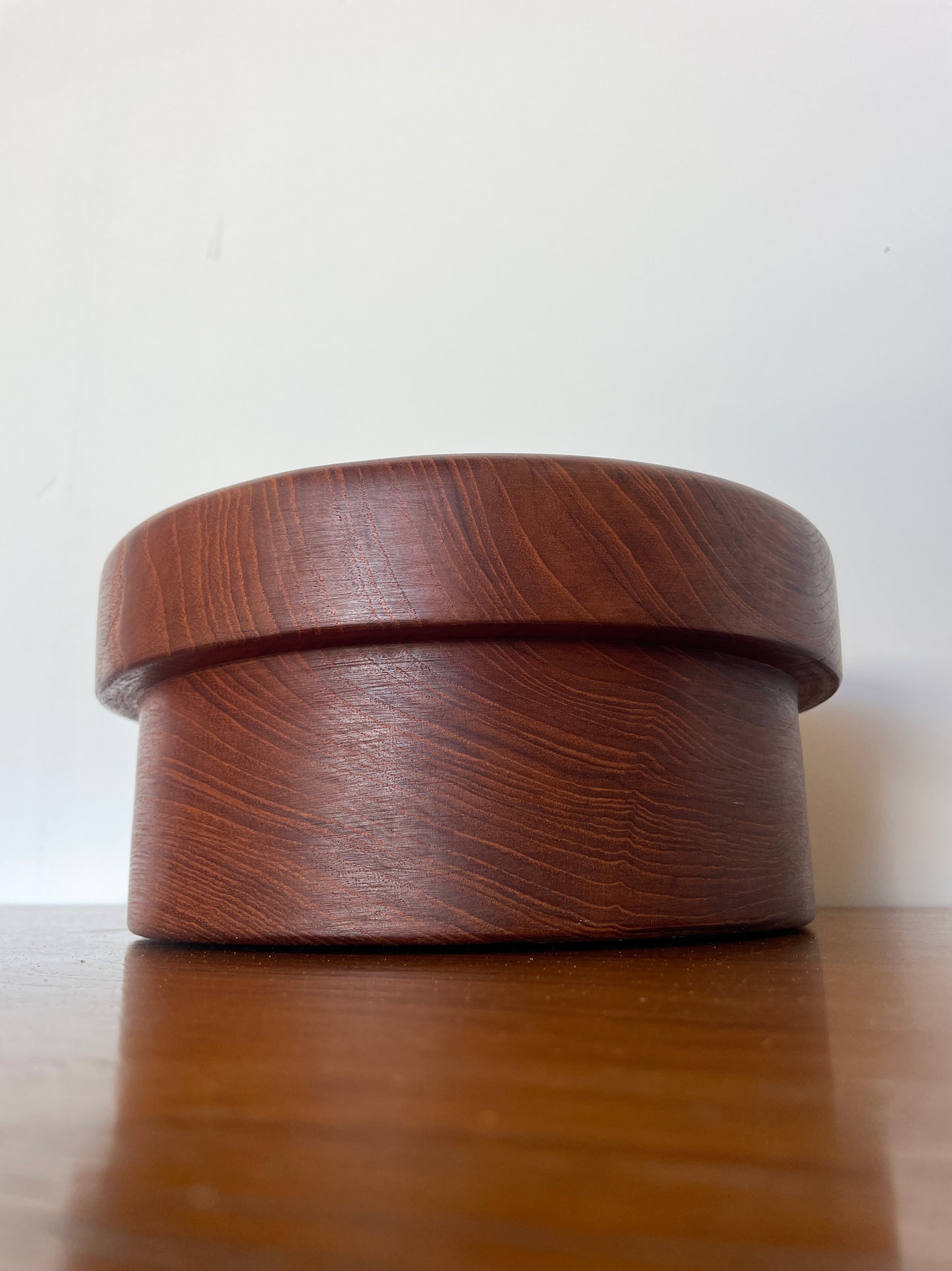 Mid-Century Danish Teak Large Fruit Bowl – Hand-Turned Wood