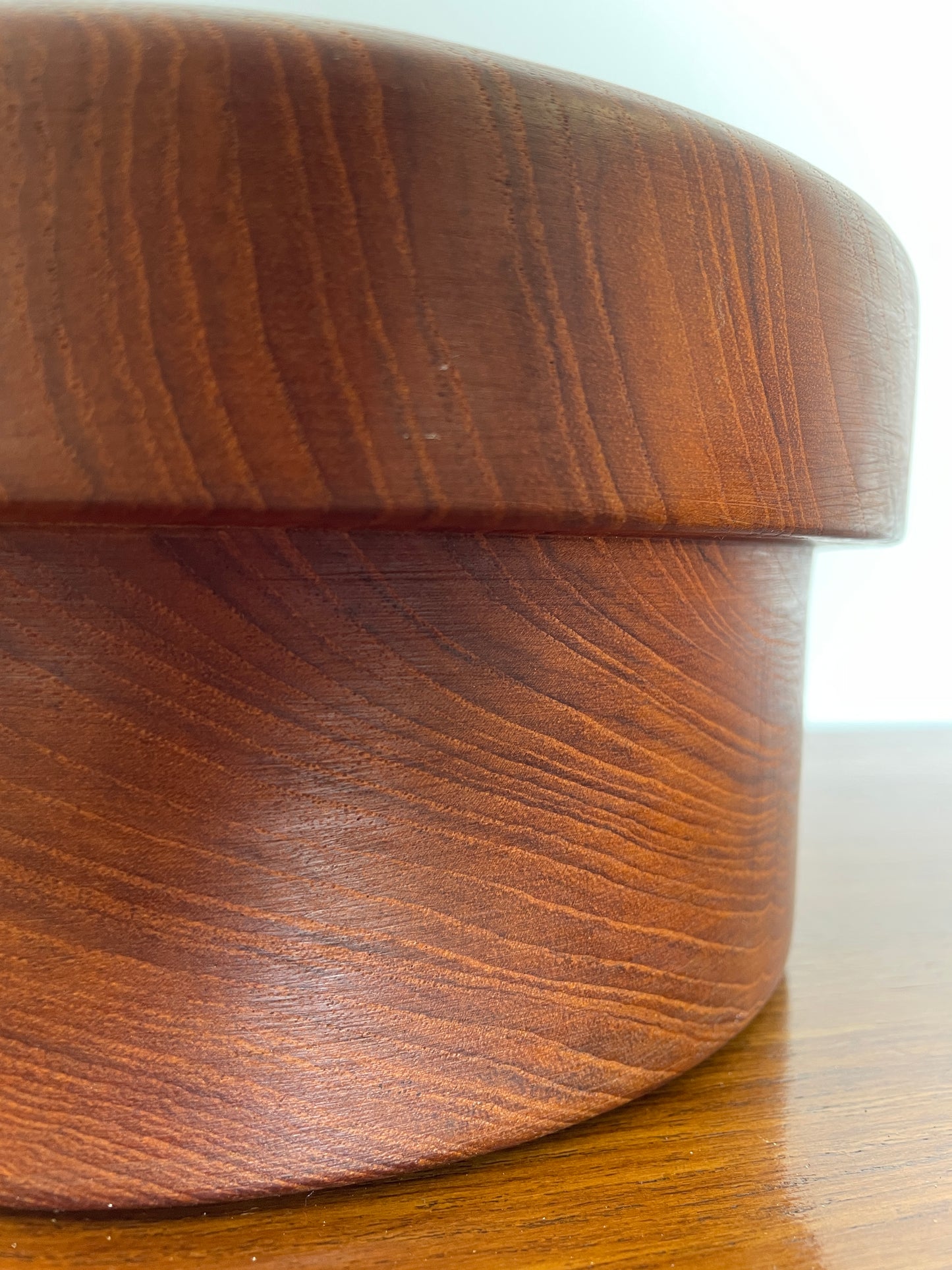Mid-Century Danish Teak Large Fruit Bowl – Hand-Turned Wood