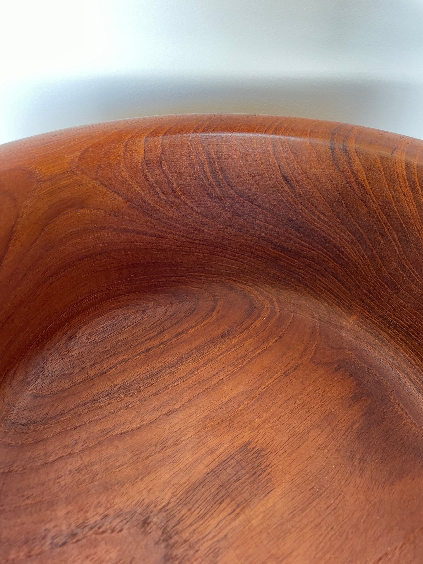 Mid-Century Danish Teak Large Fruit Bowl – Hand-Turned Wood
