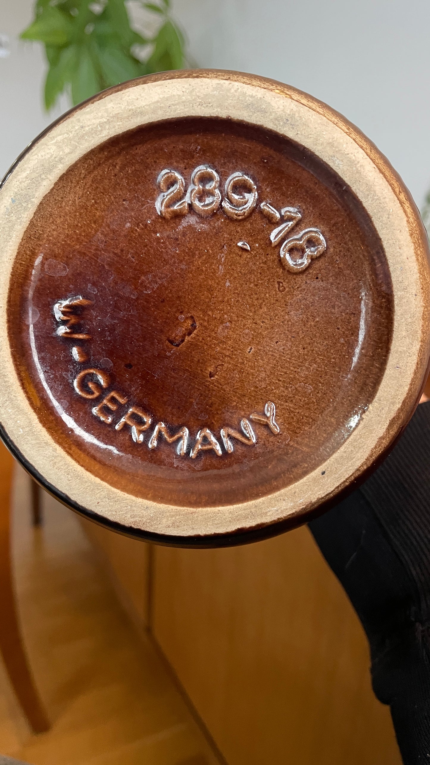Vintage West Germany Brown Vase - Retro Glazed Mid Century Modern