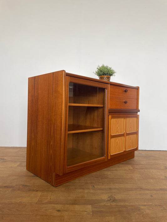 Mid-Century Nathan Teak HiFi Record Cabinet – Vintage Display Sideboard