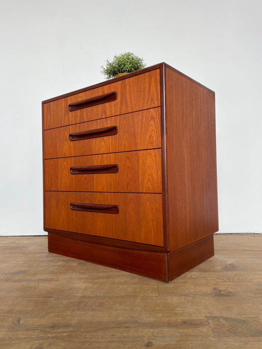 Mid-Century G Plan Fresco 4-Drawer Teak Chest of Drawers – Vintage Retro Storage